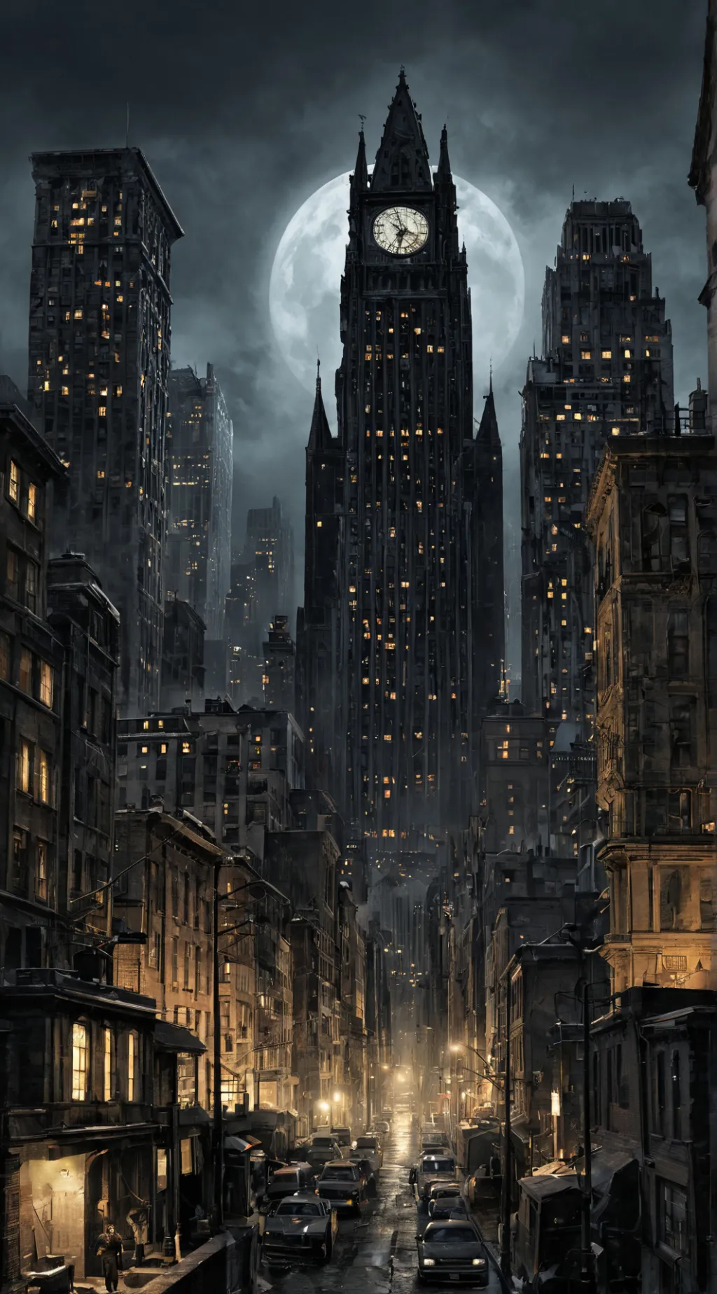 ai character: Gotham City background