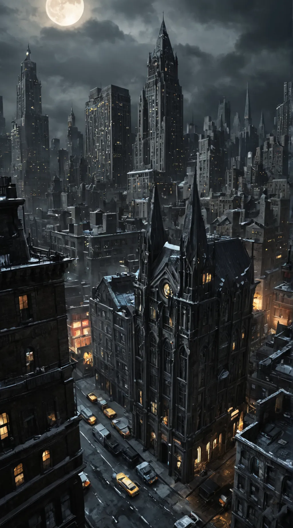 ai character: Gotham City  background