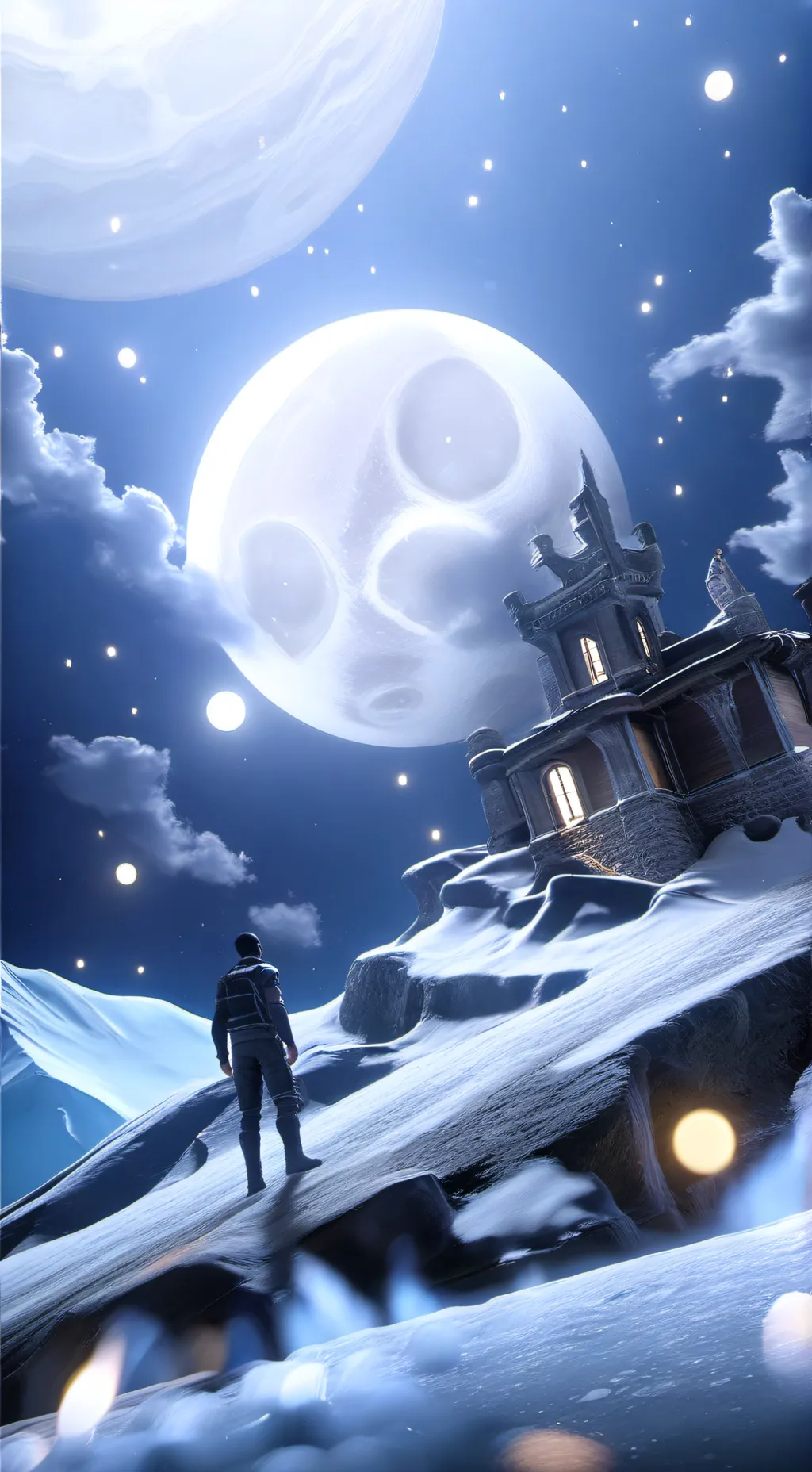 ai character: moon background