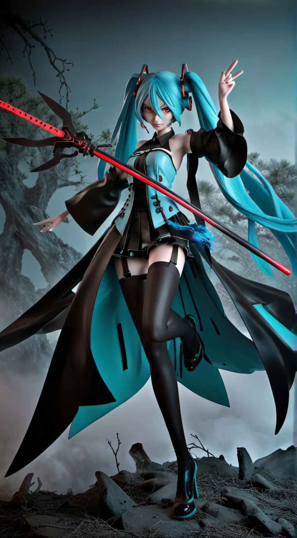 ai character: Diva Miku  background