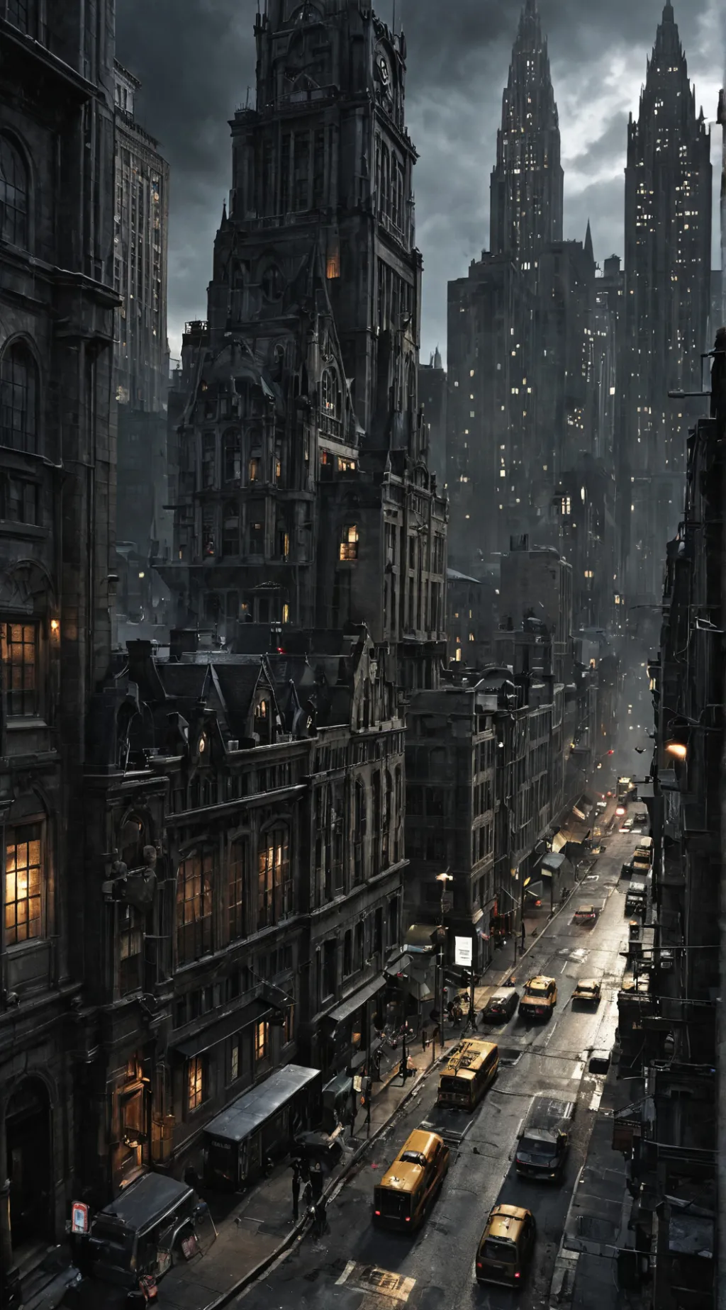 ai character: Gotham City  background