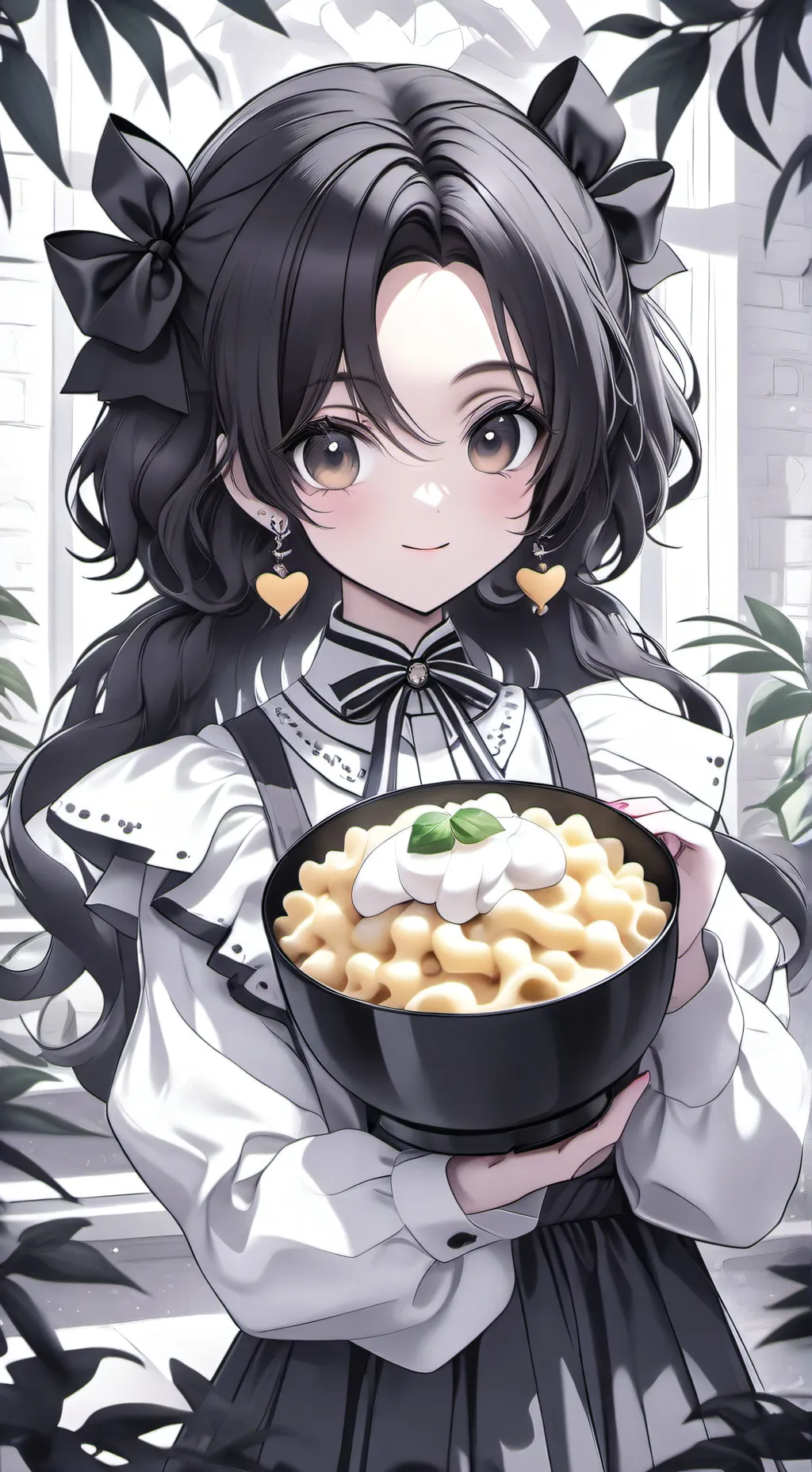 ai character: Mac and cheese background