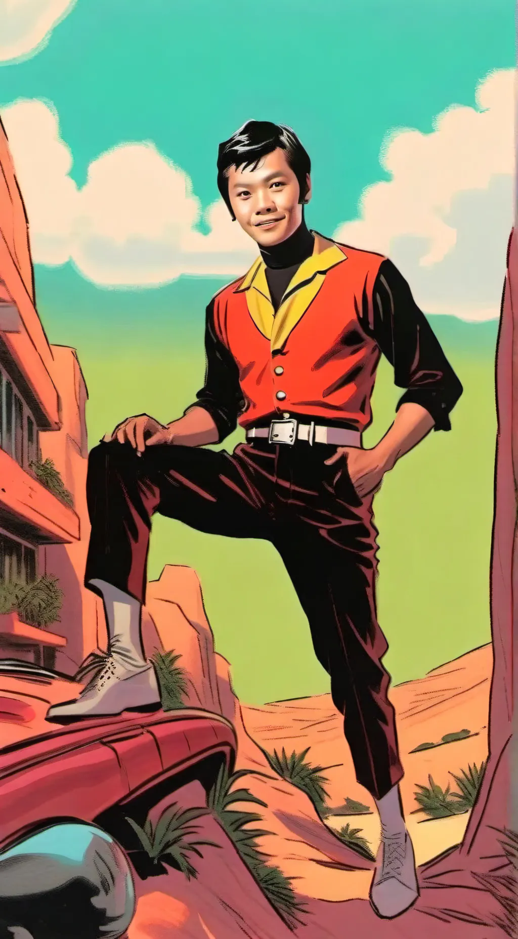 ai character: karate kid background