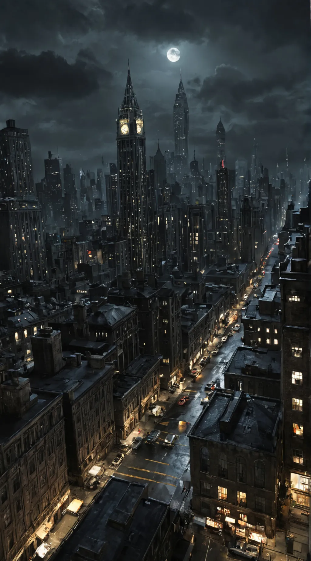 ai character: Gotham City background