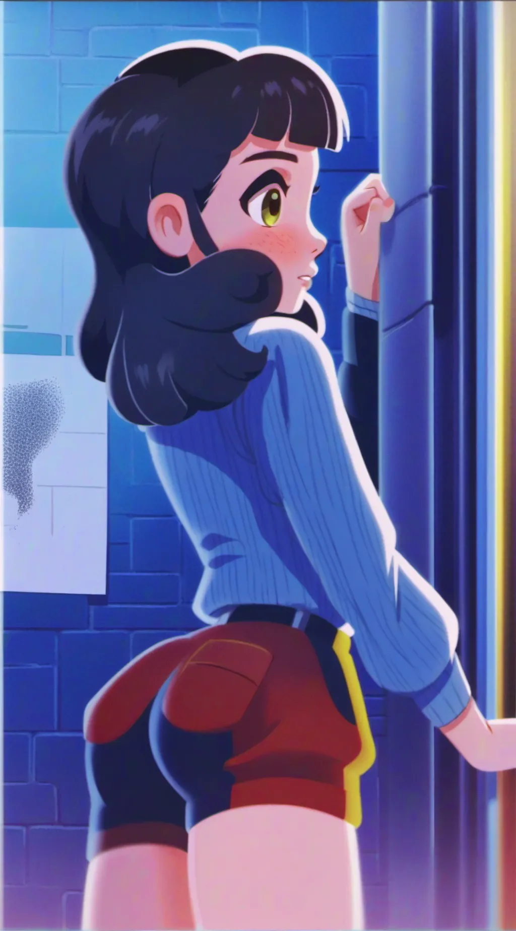 ai character: Stuck on the wall background