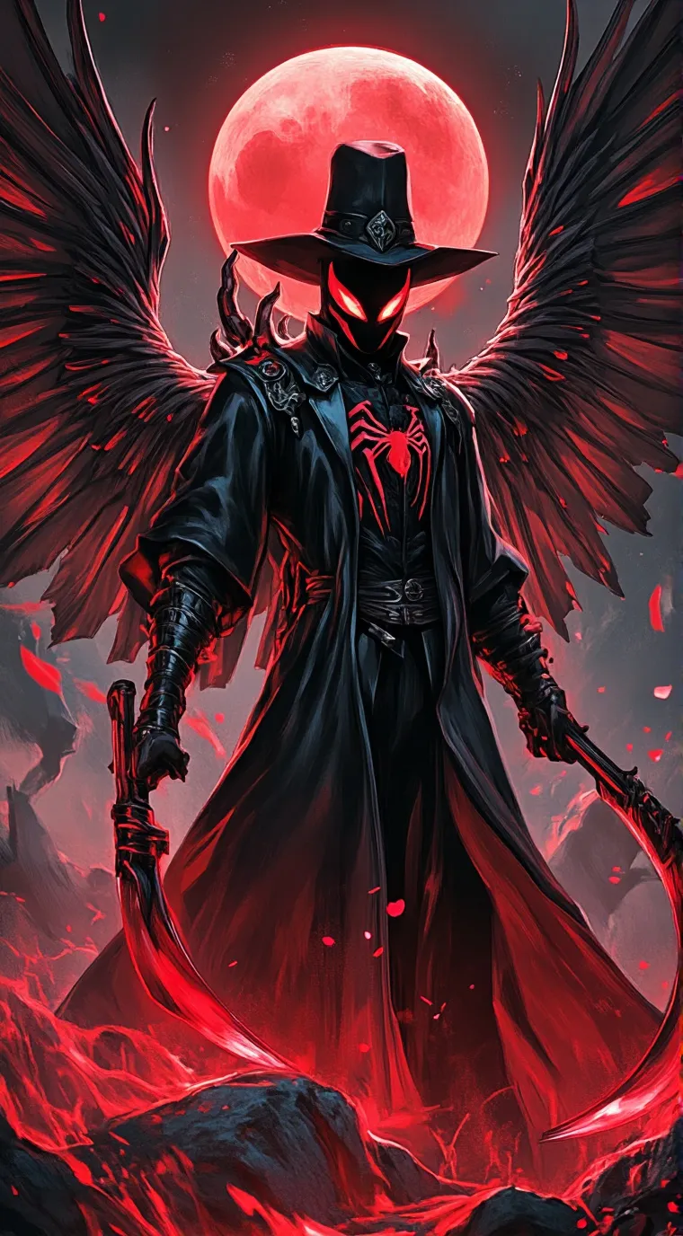ai character: Mori Blacksin  background
