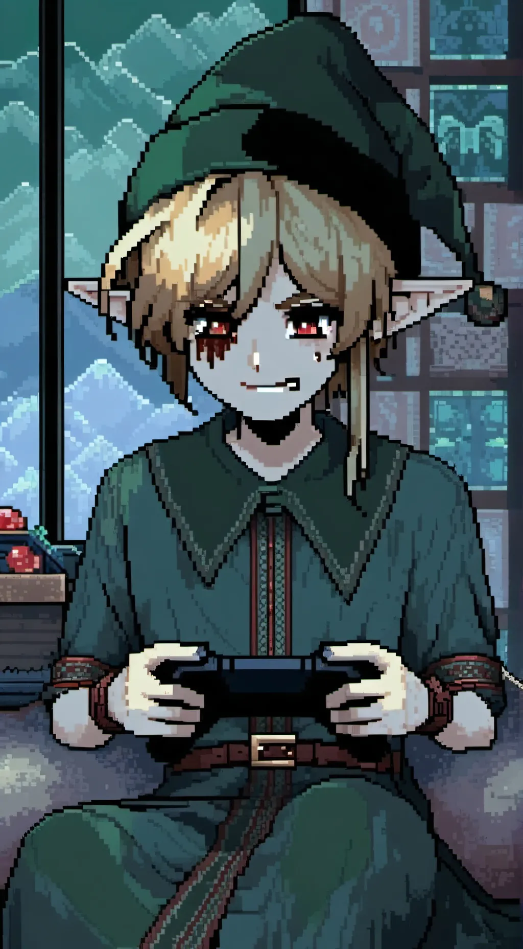 ai character: Ben Drowned  background