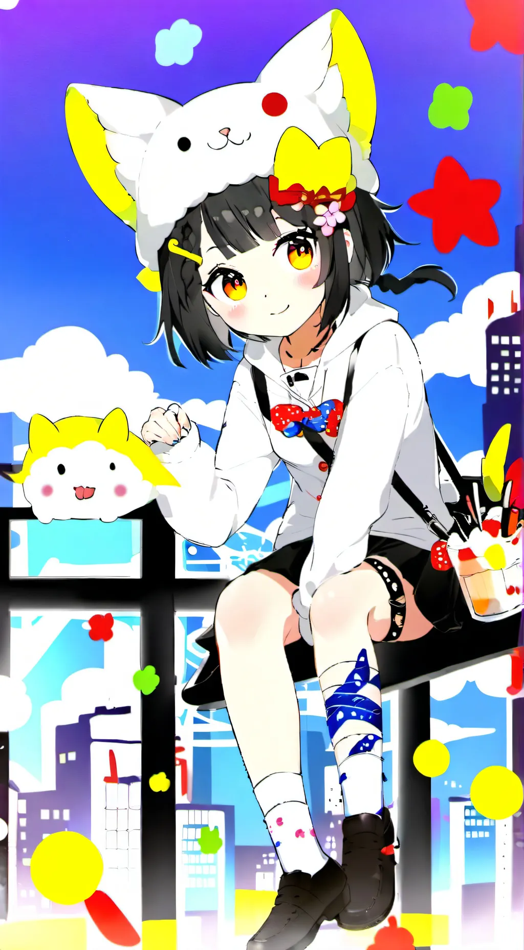ai character: movie theater background