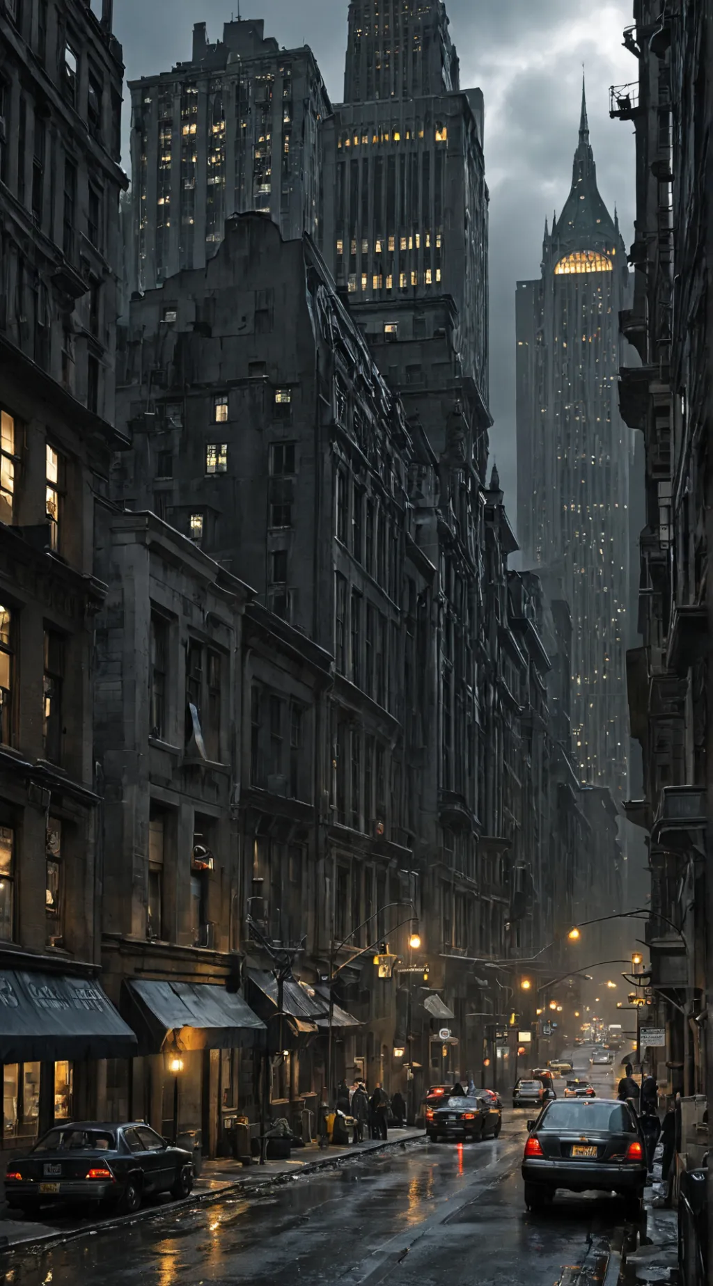 ai character: Gotham City background
