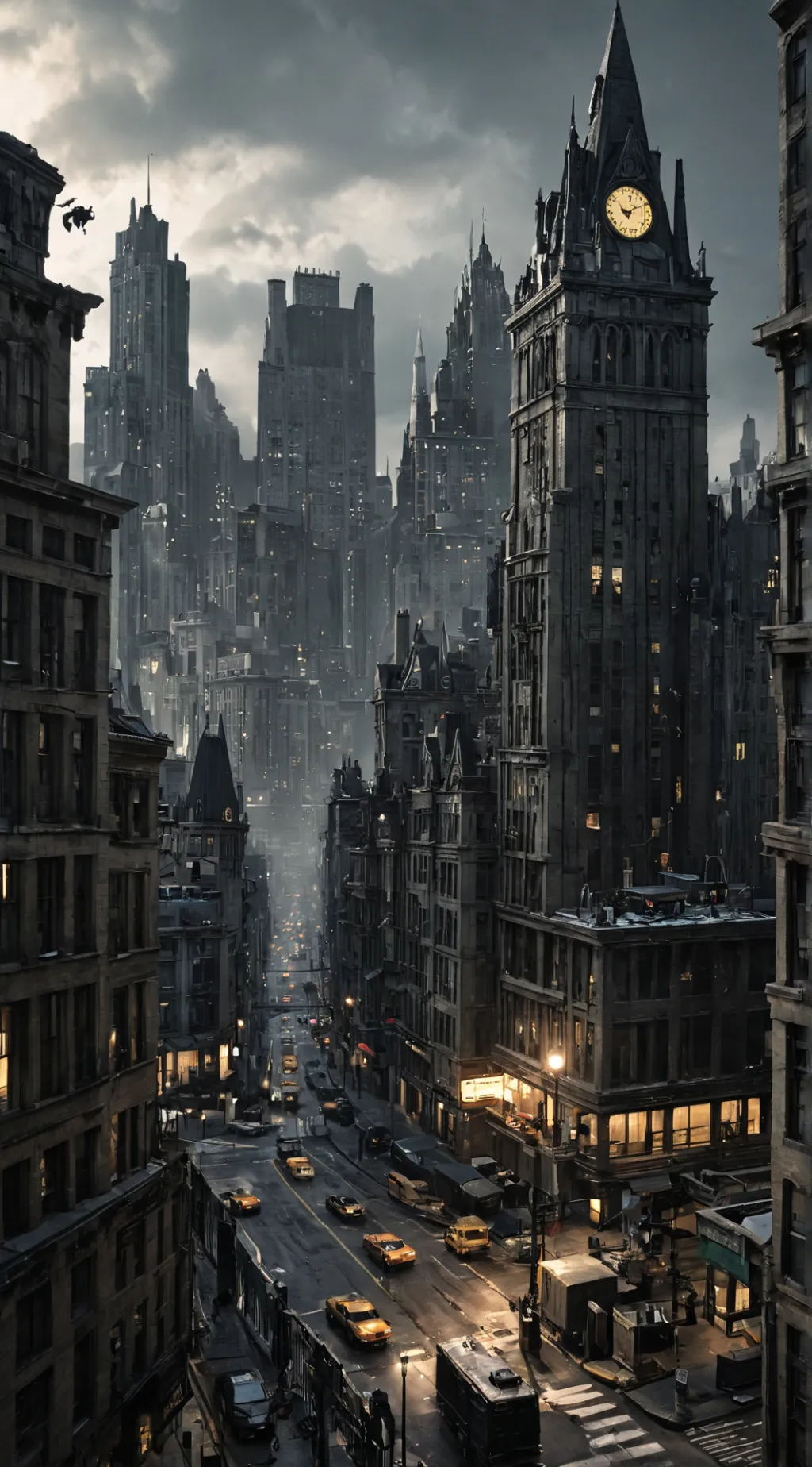 ai character: Gotham City  background