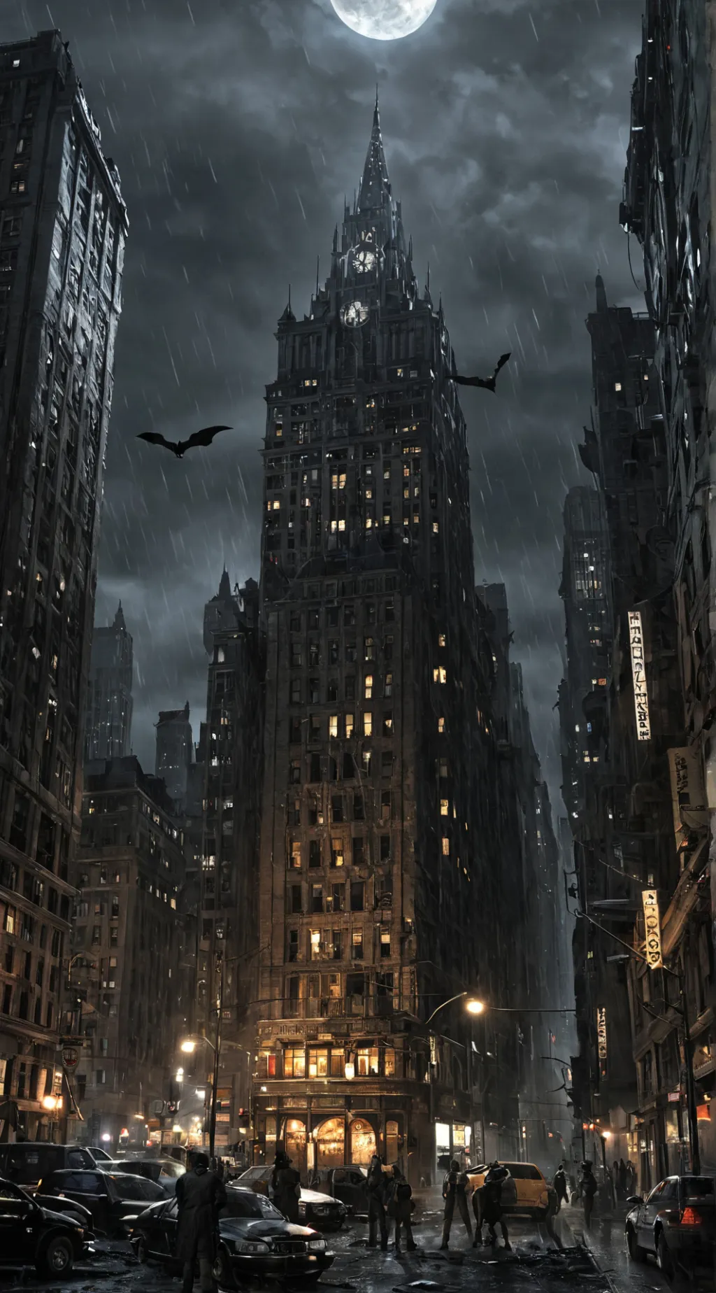 ai character: Gotham City  background