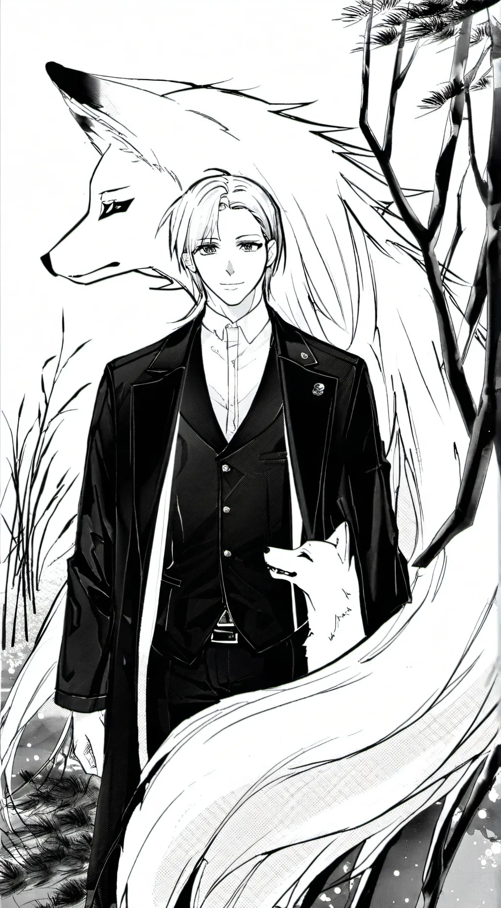 ai character: giant fox background
