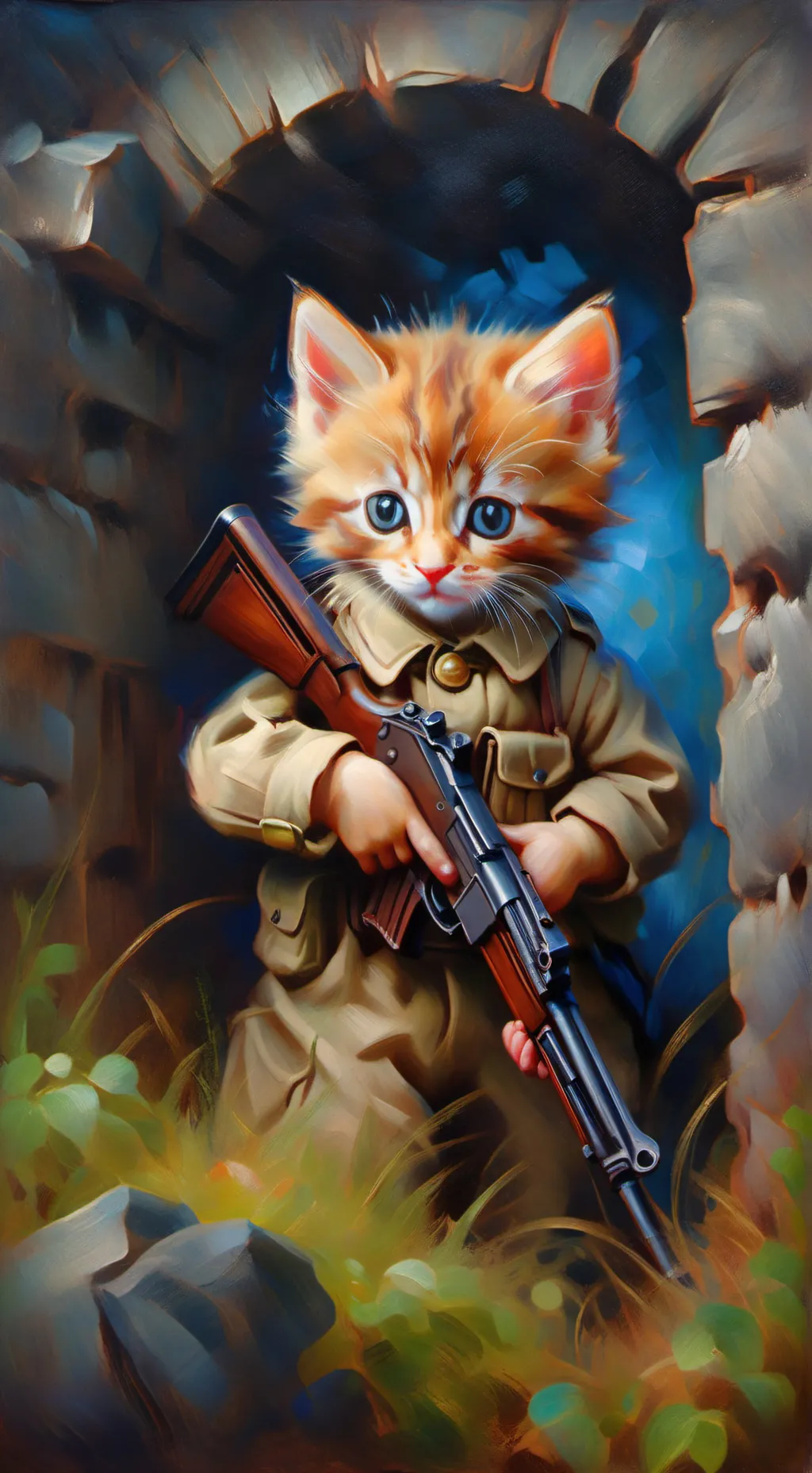 ai character: ww1 kitten ver background