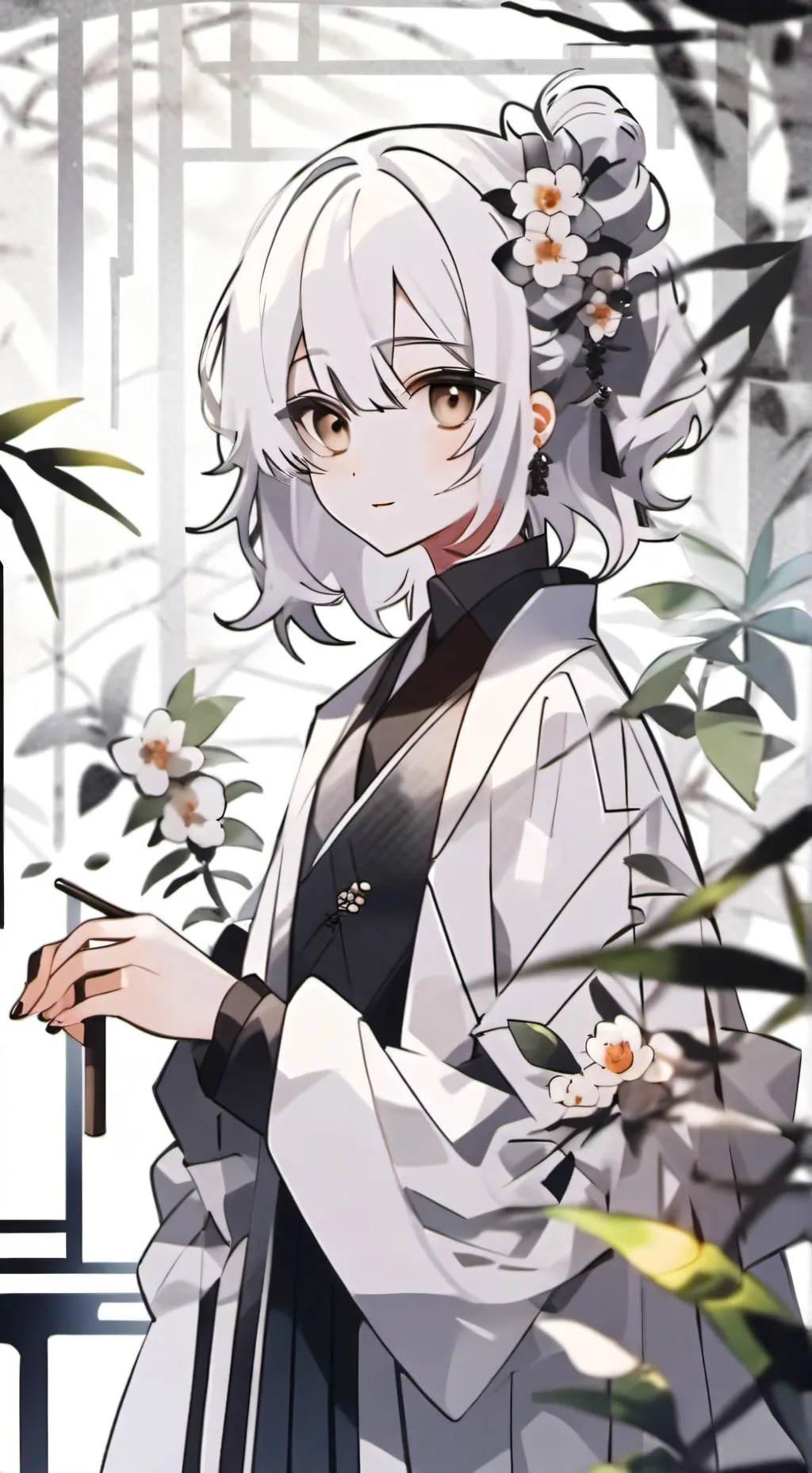 ai character: Y/N frozen in ice! background