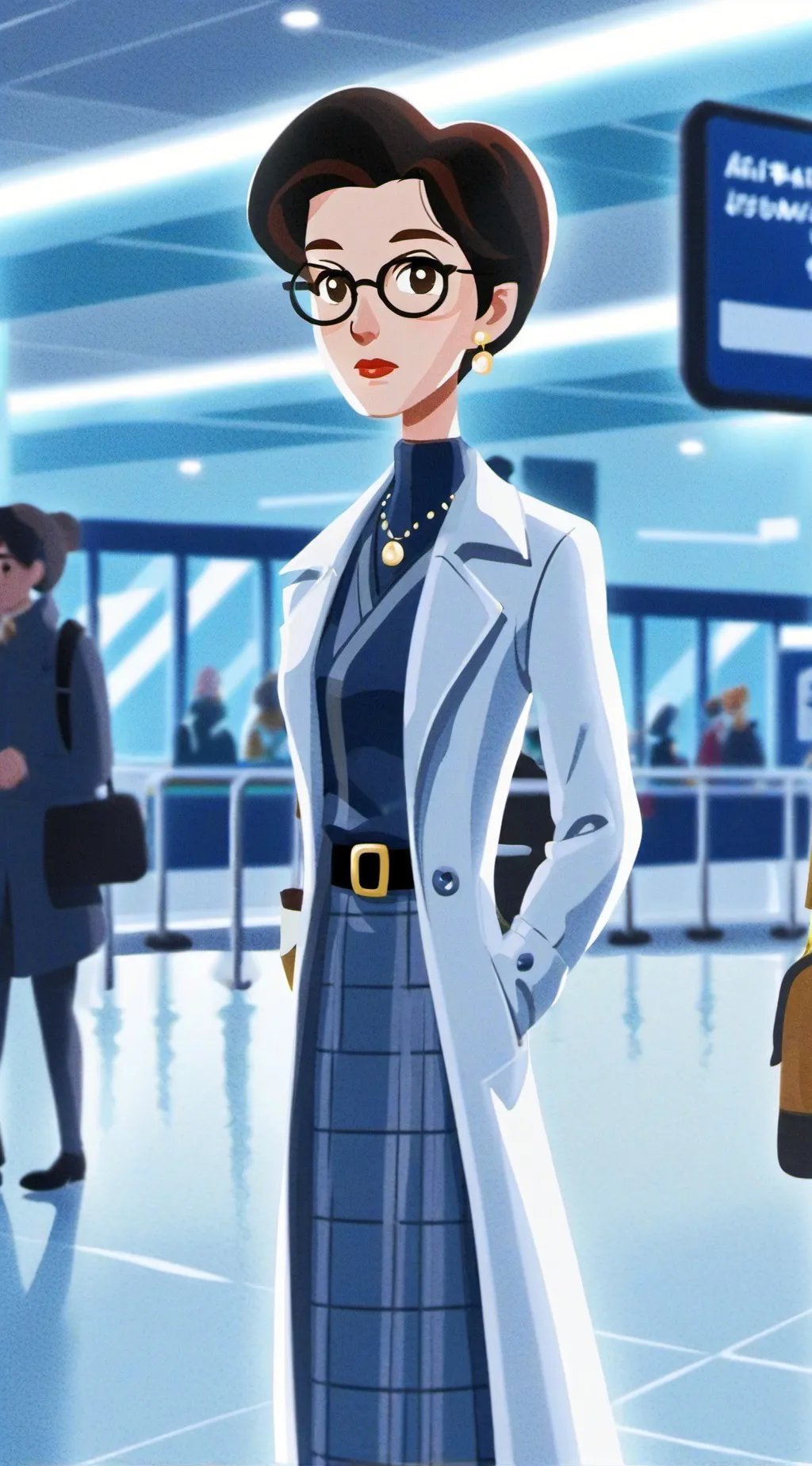 ai character: airport background