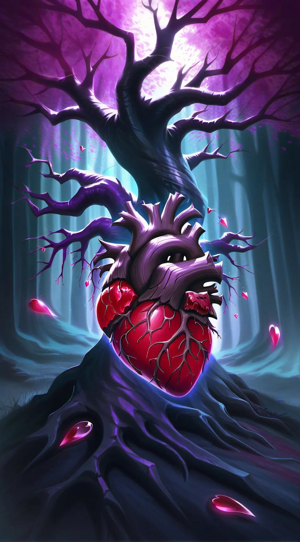 ai character: Heartwood Tree background