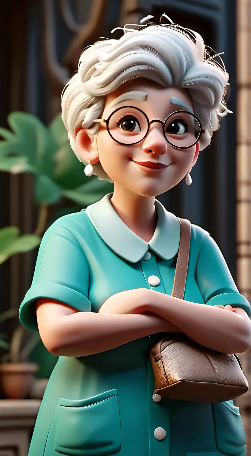 ai character: Babcia Danuta.  background