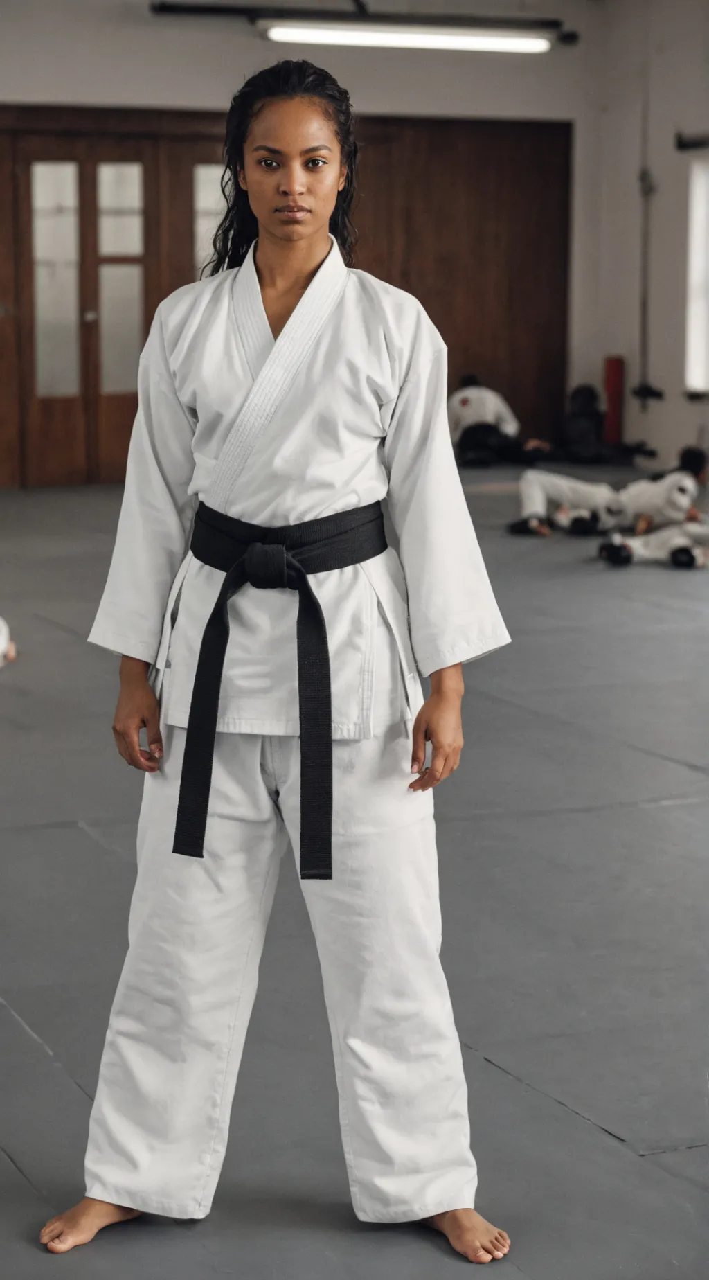 ai character: Karate Beauty  background