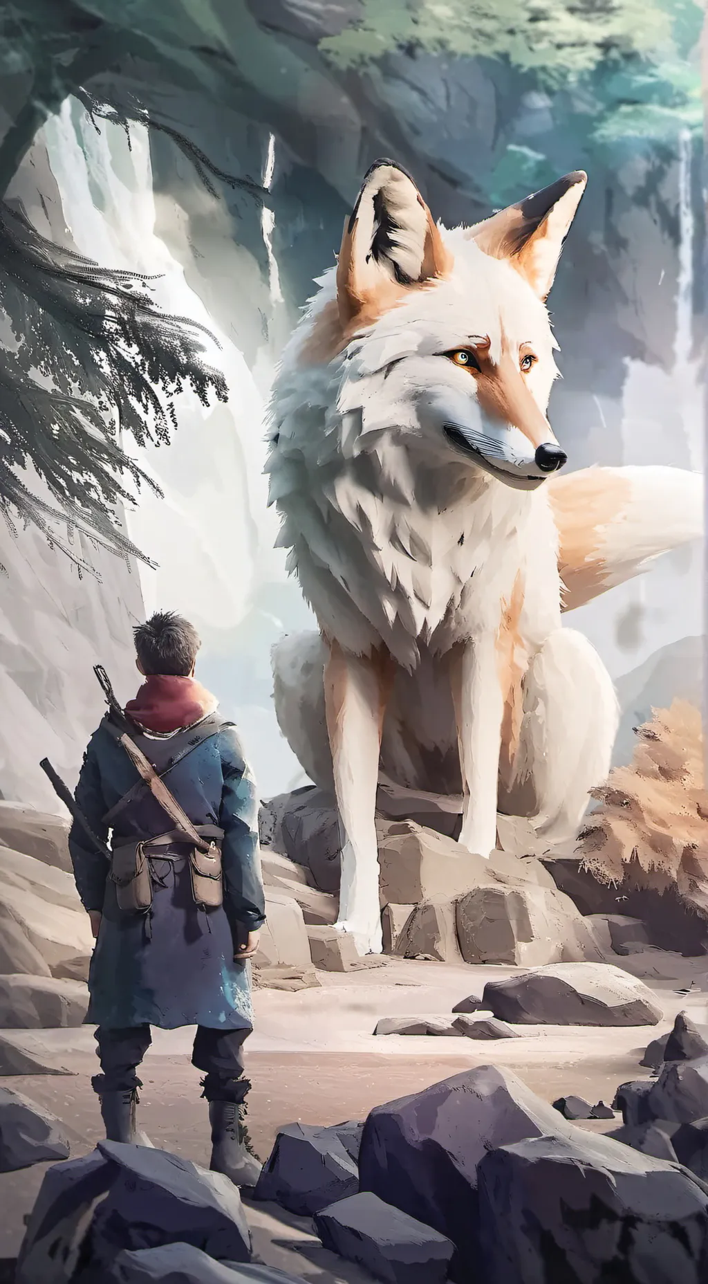 ai character: giant fox background