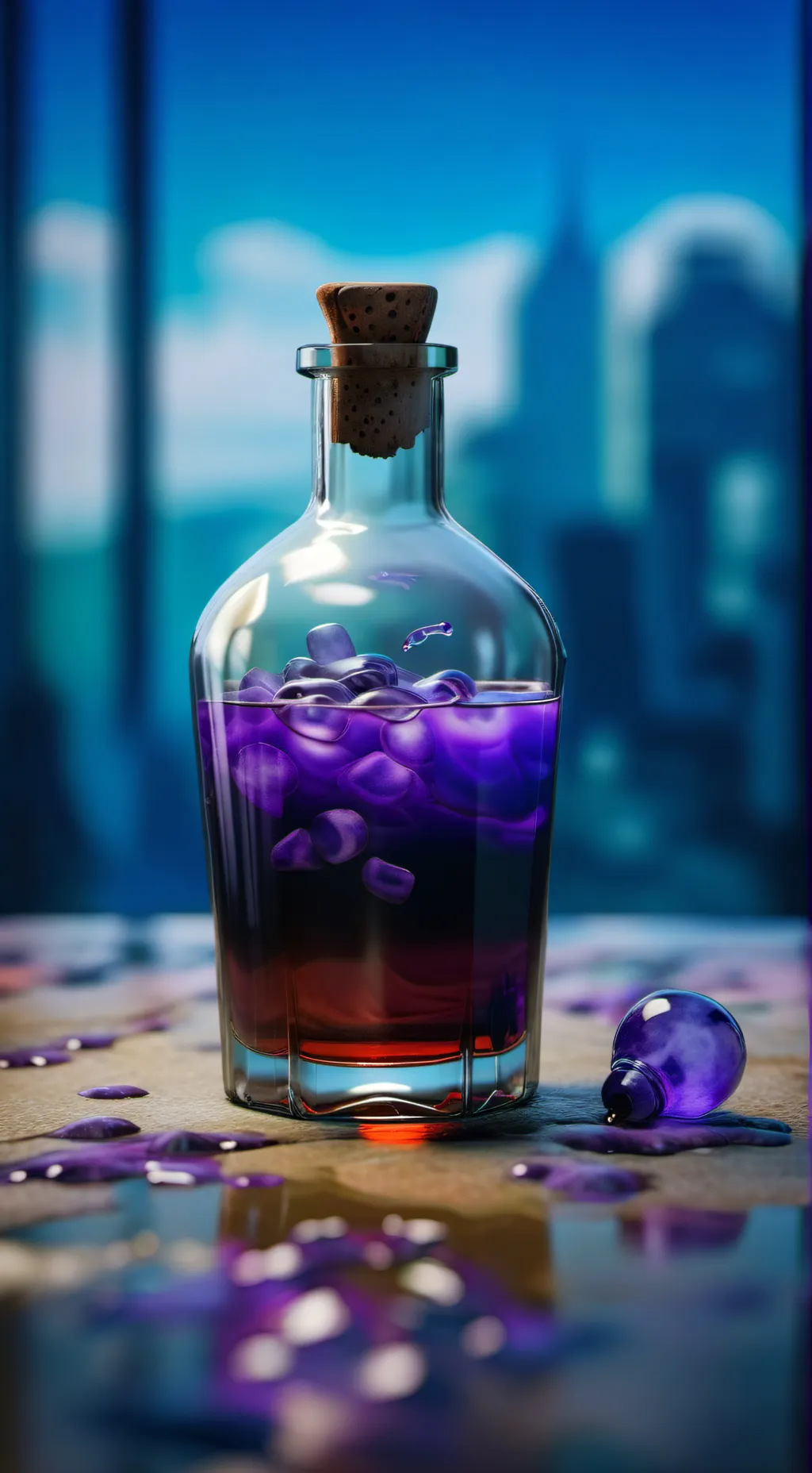 ai character: Purple potion background
