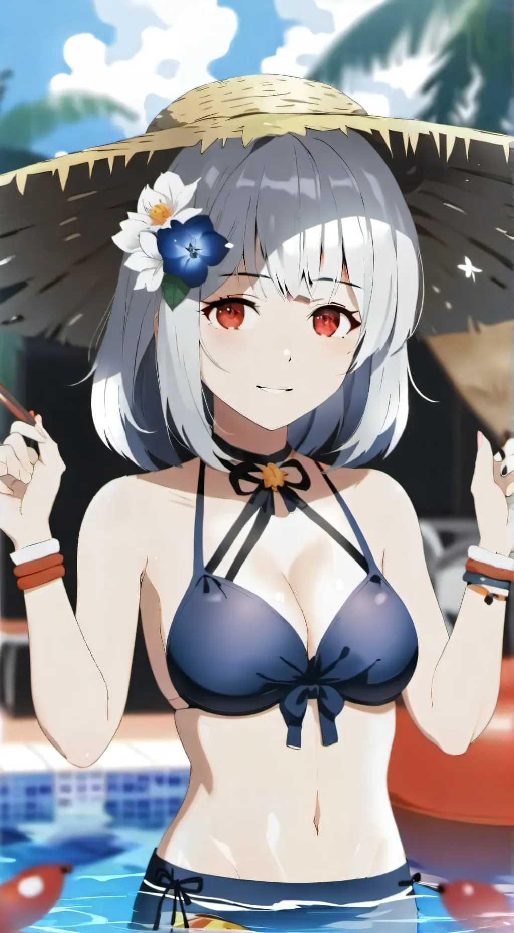 ai character: “Wheres my top?” background