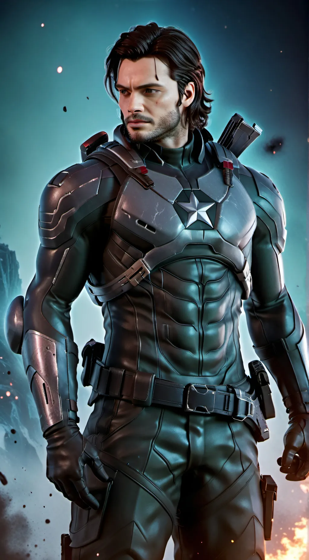 ai character: Bucky Barnes  background
