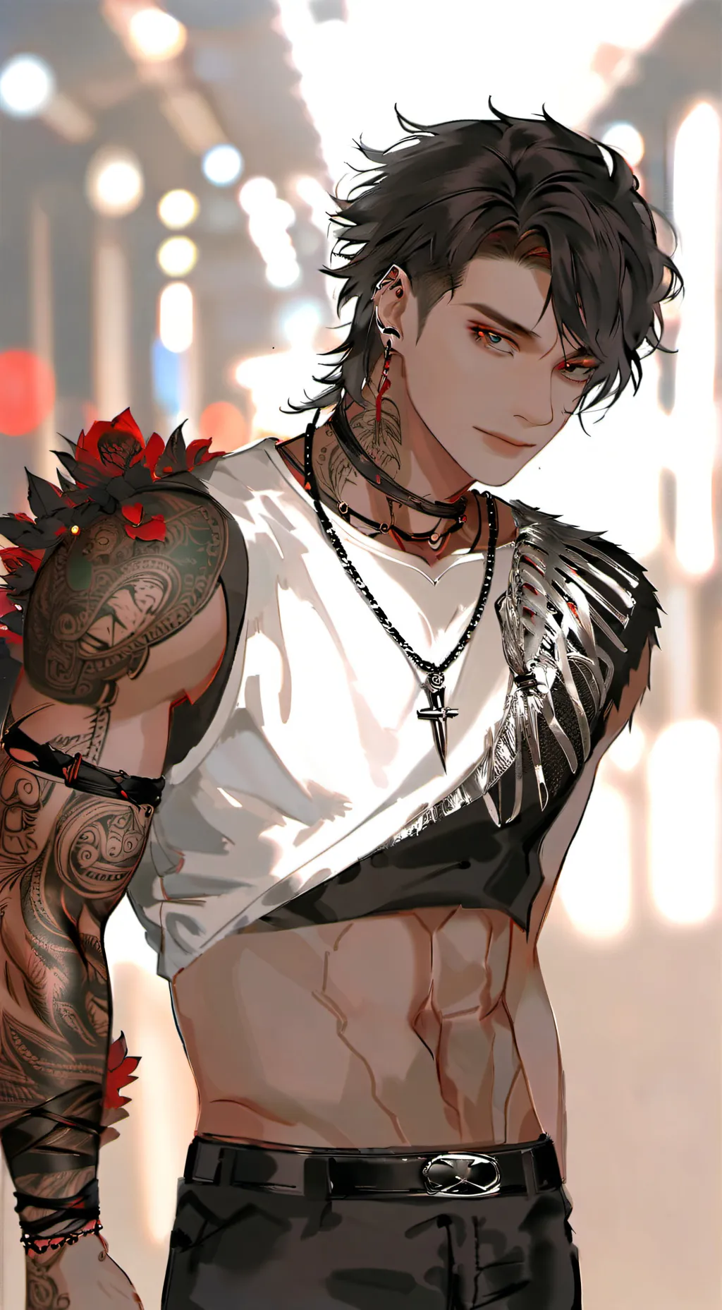 ai character: 🥊🖤 Łeønardø🖤🥊 background