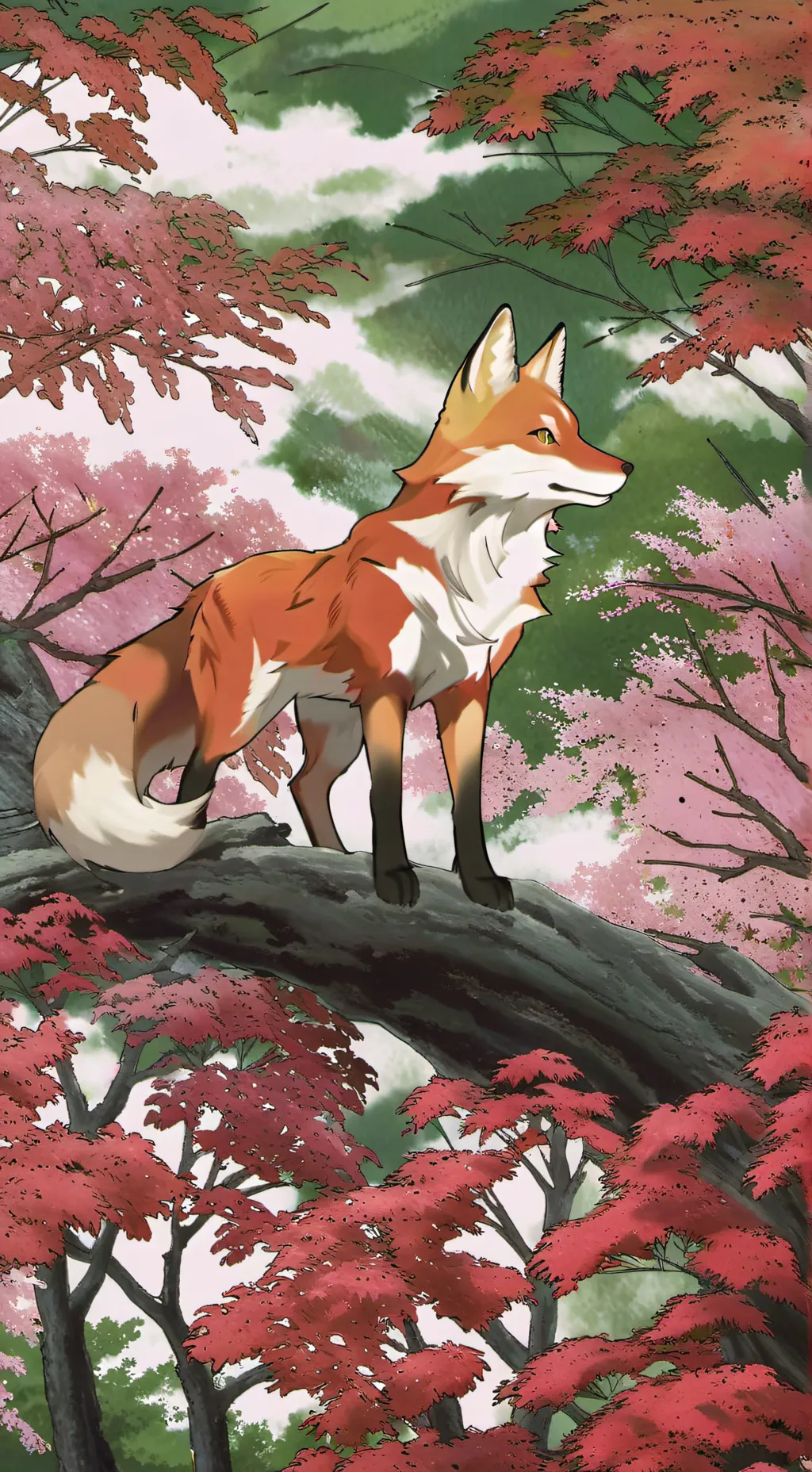 ai character: giant fox background