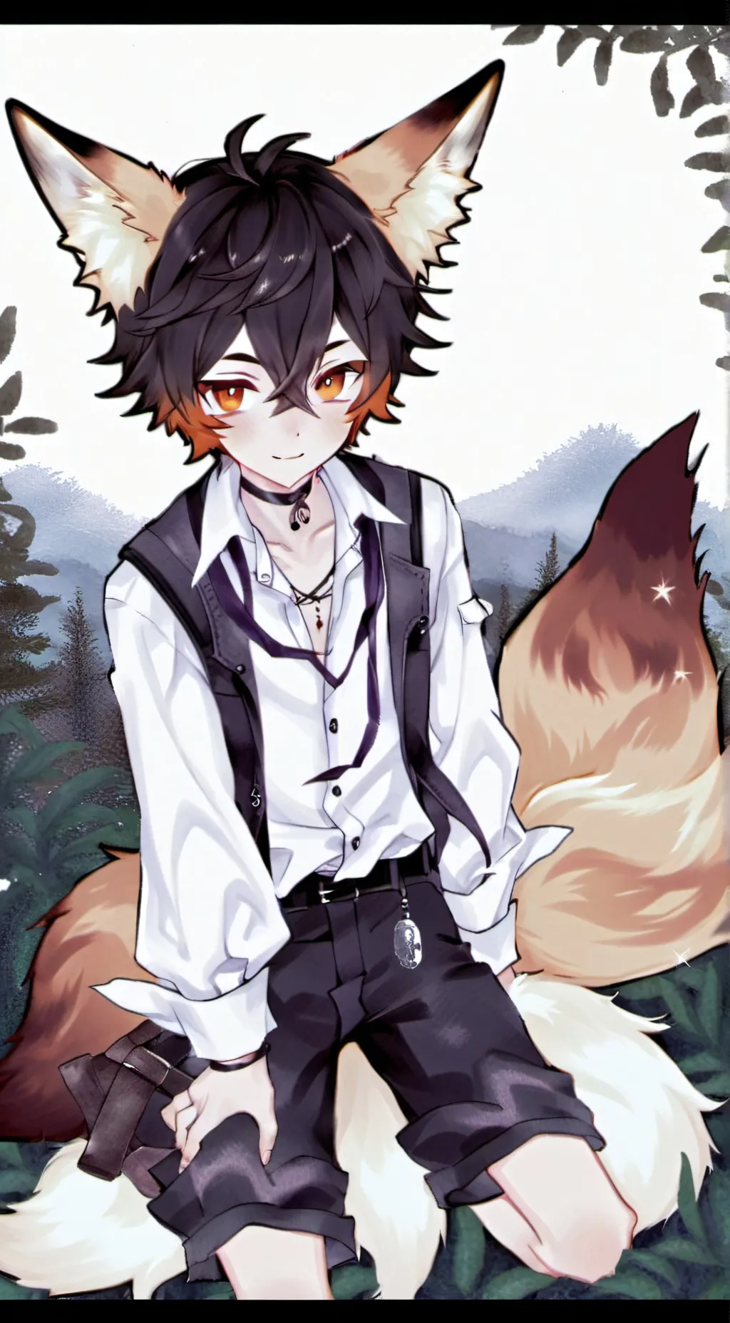 ai character: Diggy, the Red Fox Furry background