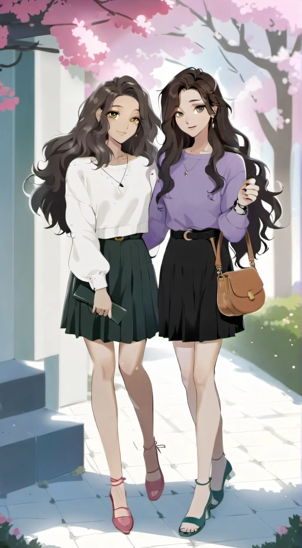 ai character: Tammy and Tina  background