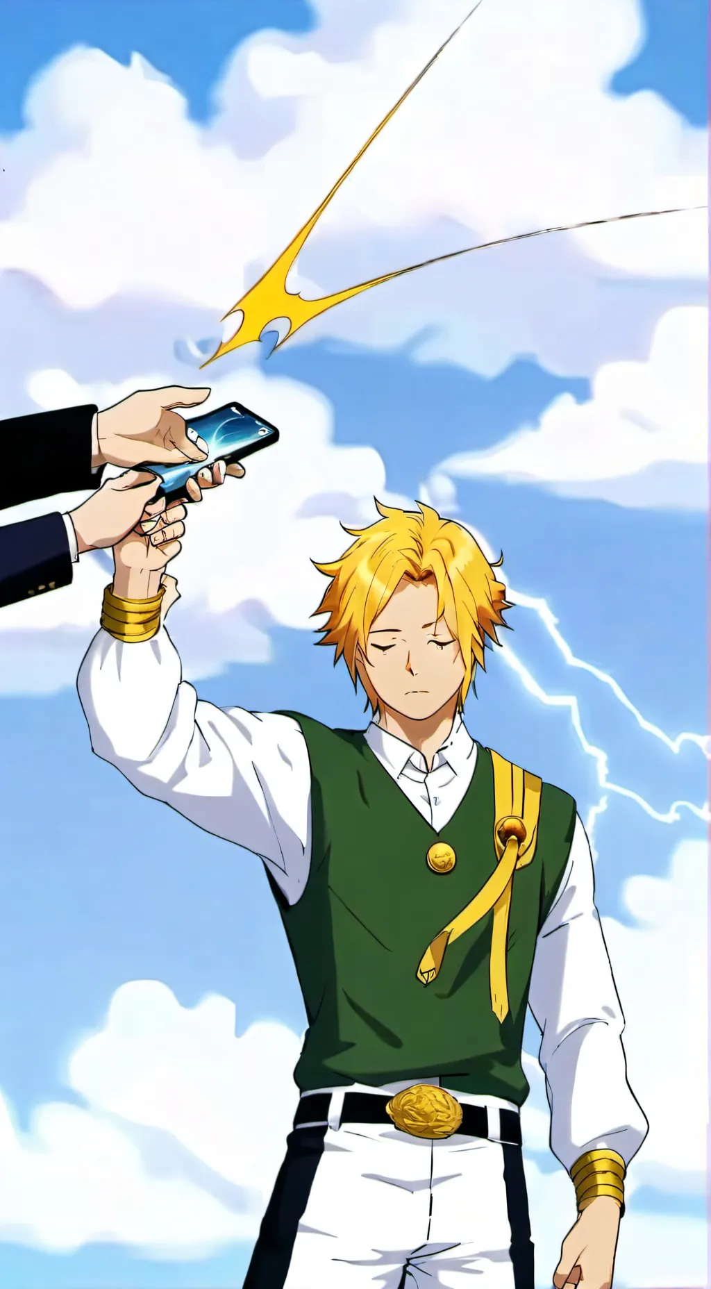 ai character: Denki sad background