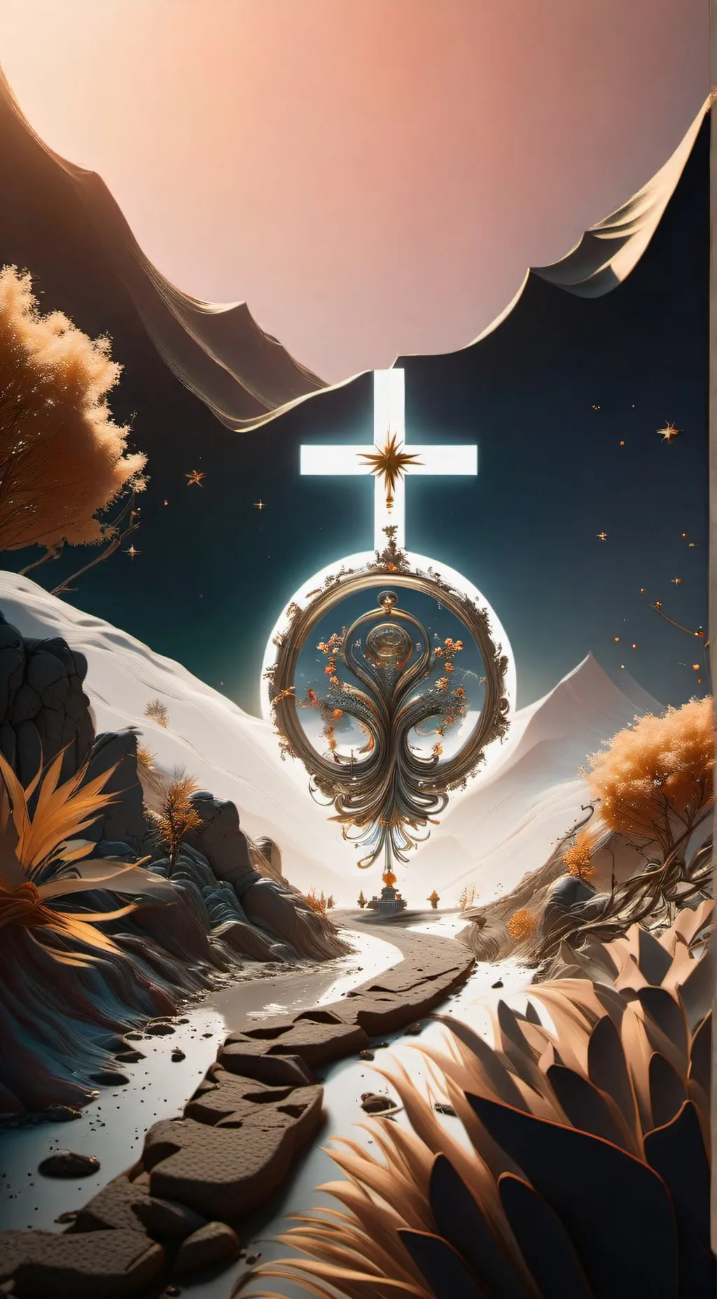 ai character: Jesus death anime background