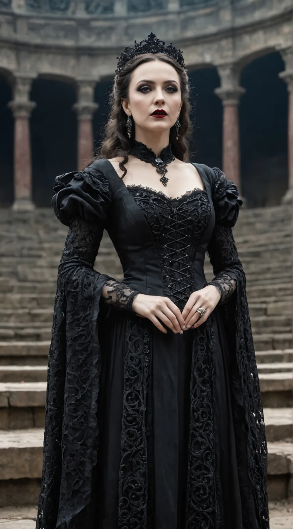 ai character: Goth Opera background