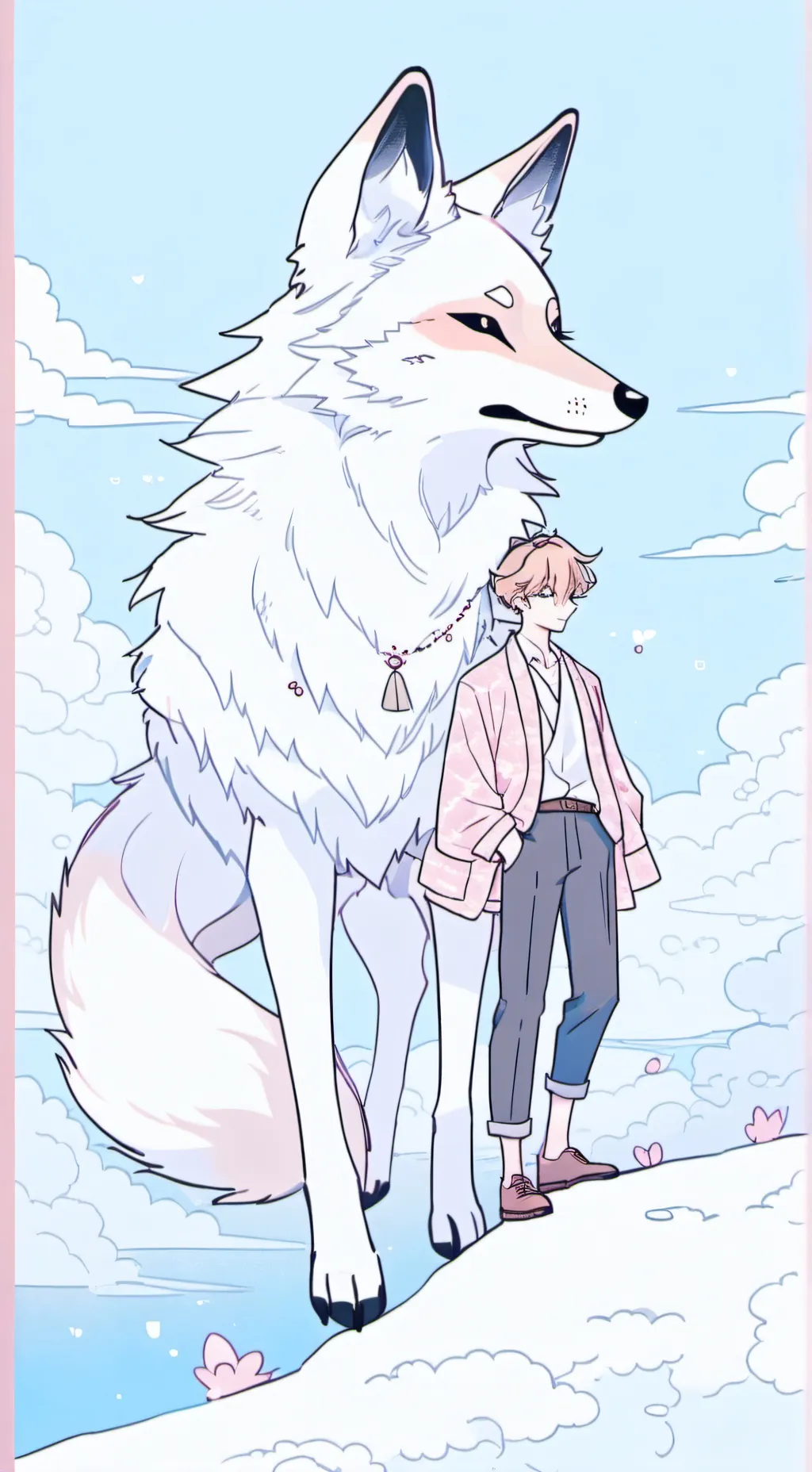 ai character: giant fox background