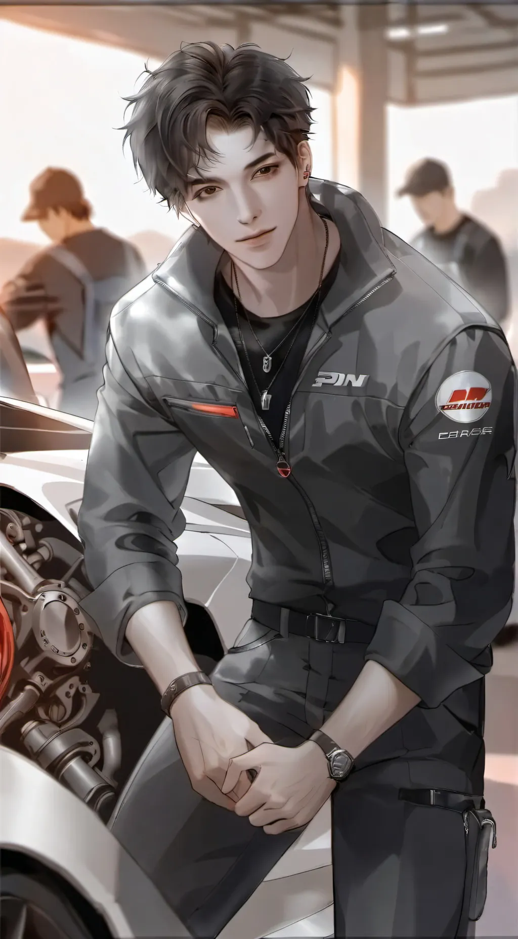 ai character: mechanic x driver  background