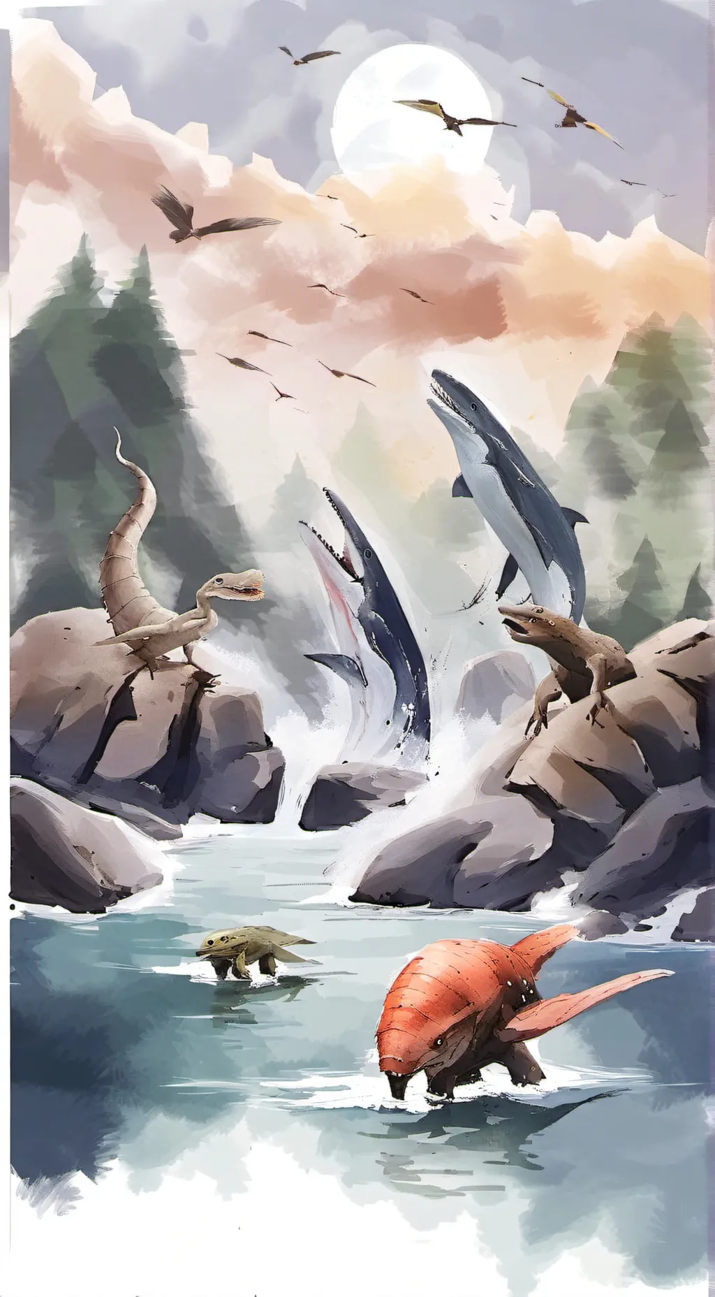 ai character: Prehistoric world background