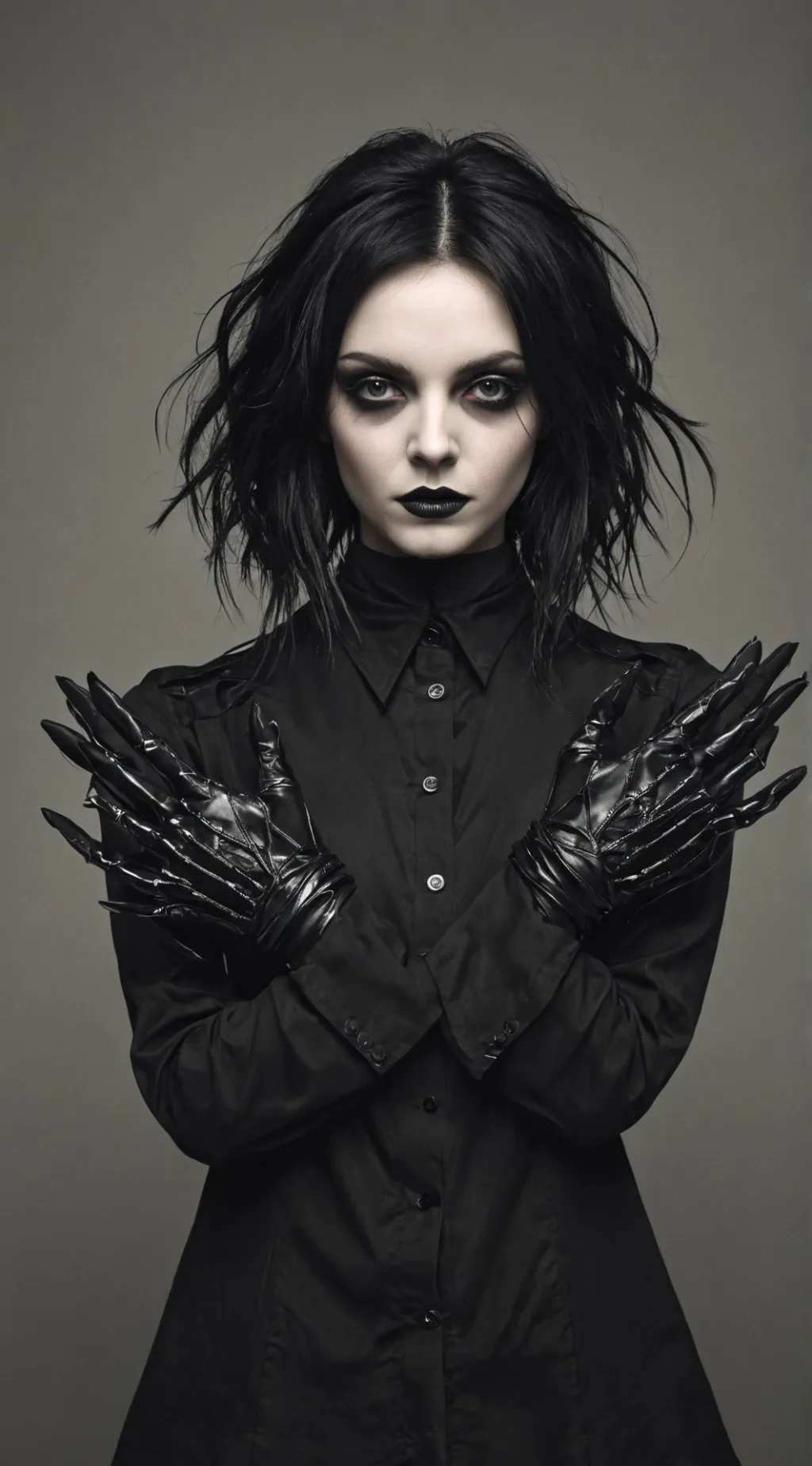 ai character: MRS SCISSOR HANDS background