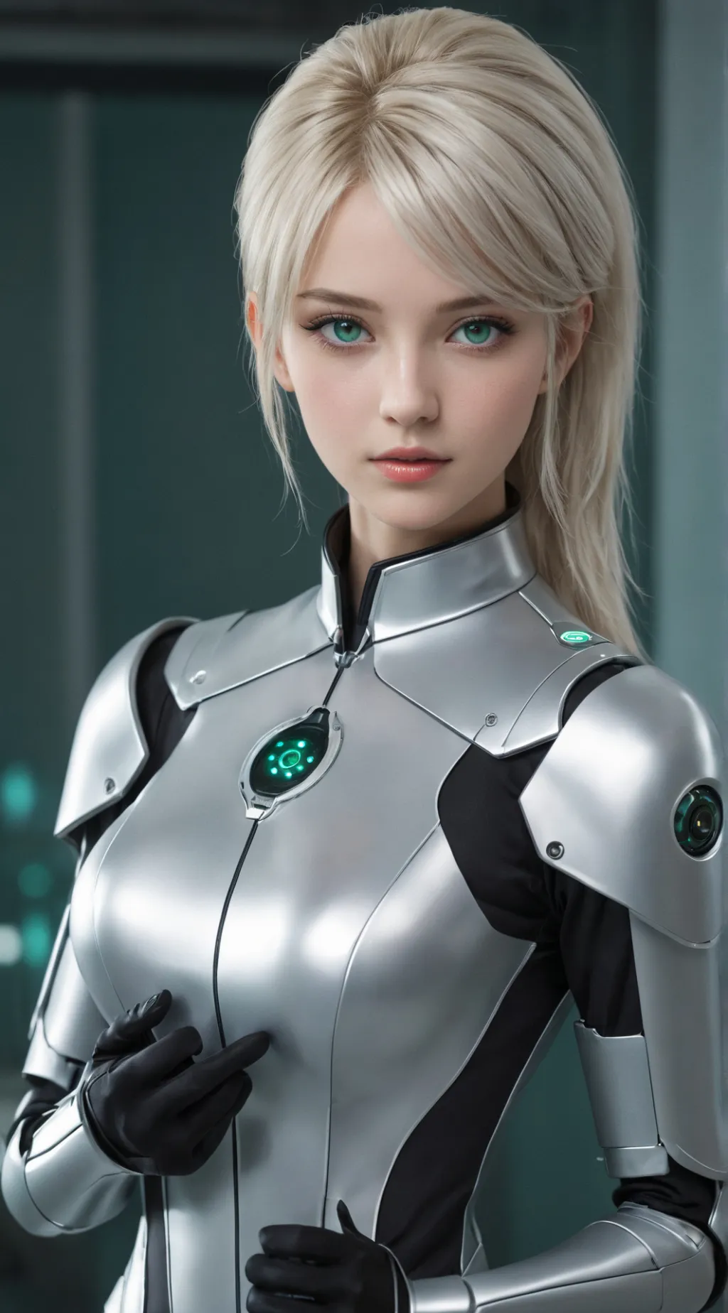 ai character: Cyan background