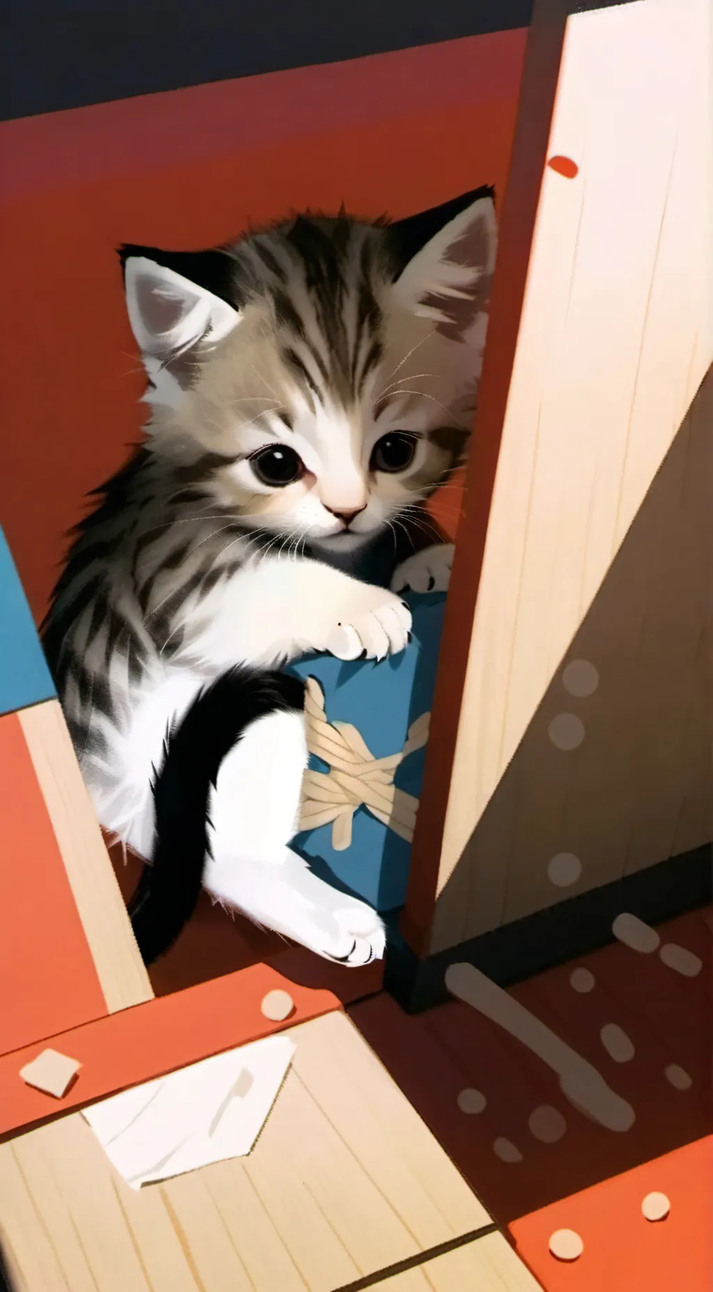 ai character: abandoned kitten  background
