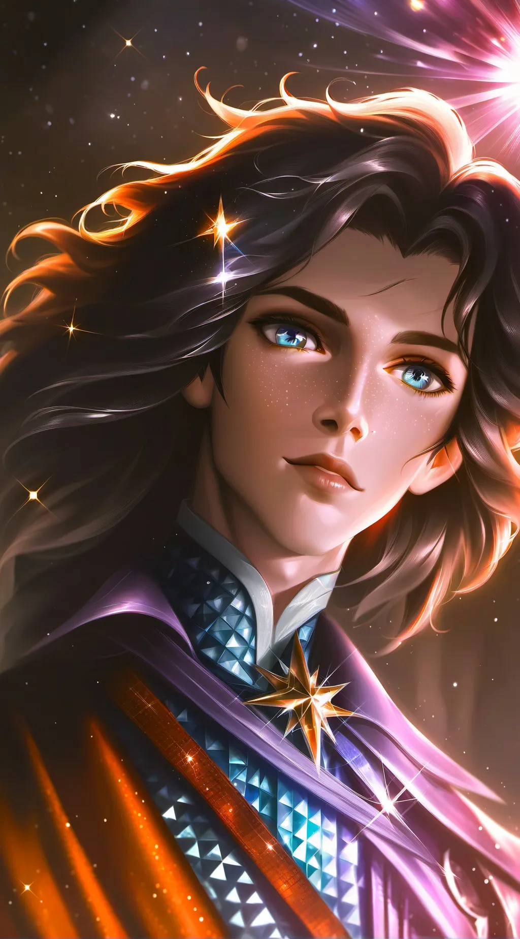 ai character: Glitter background