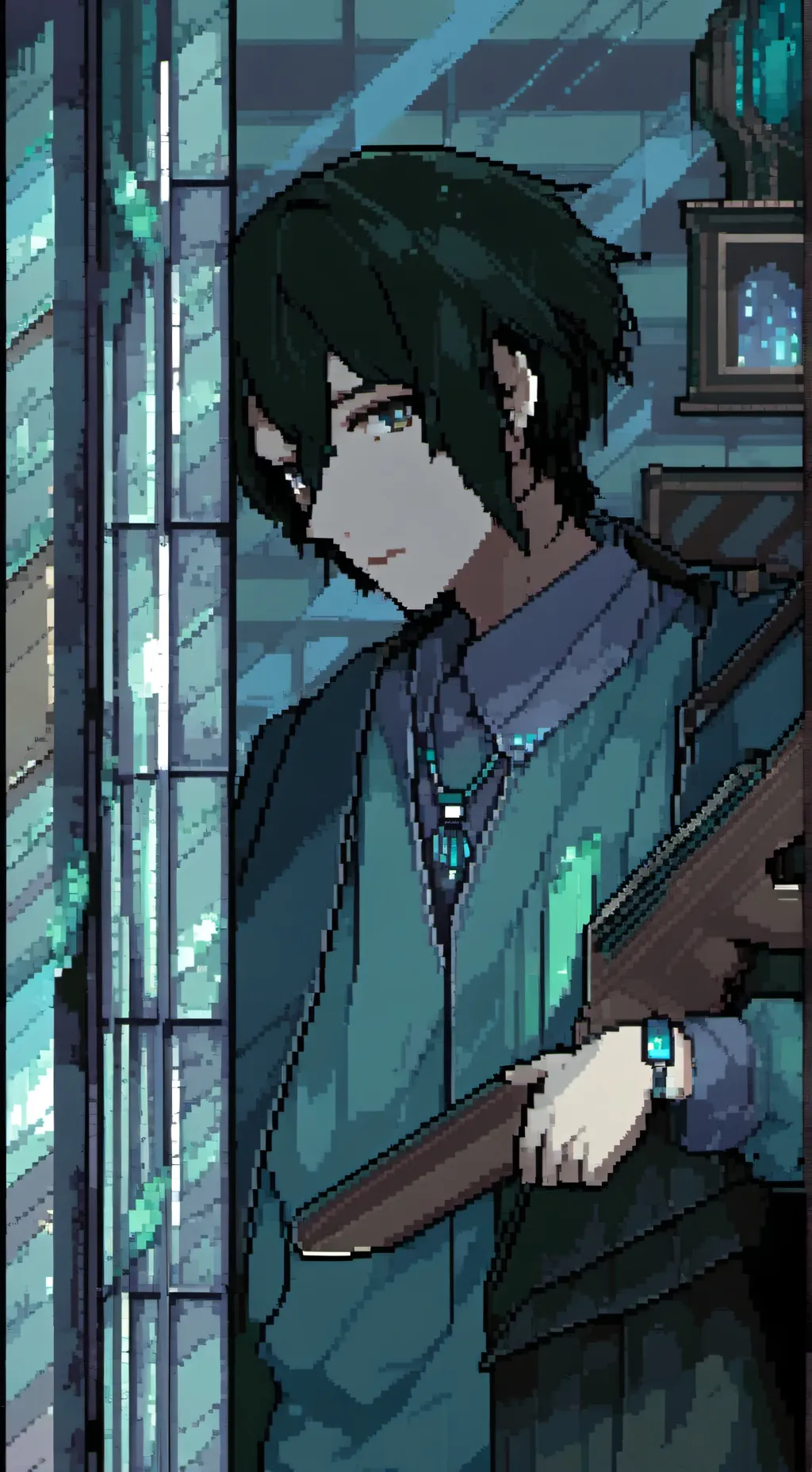 ai character: Marcin z Horroru background