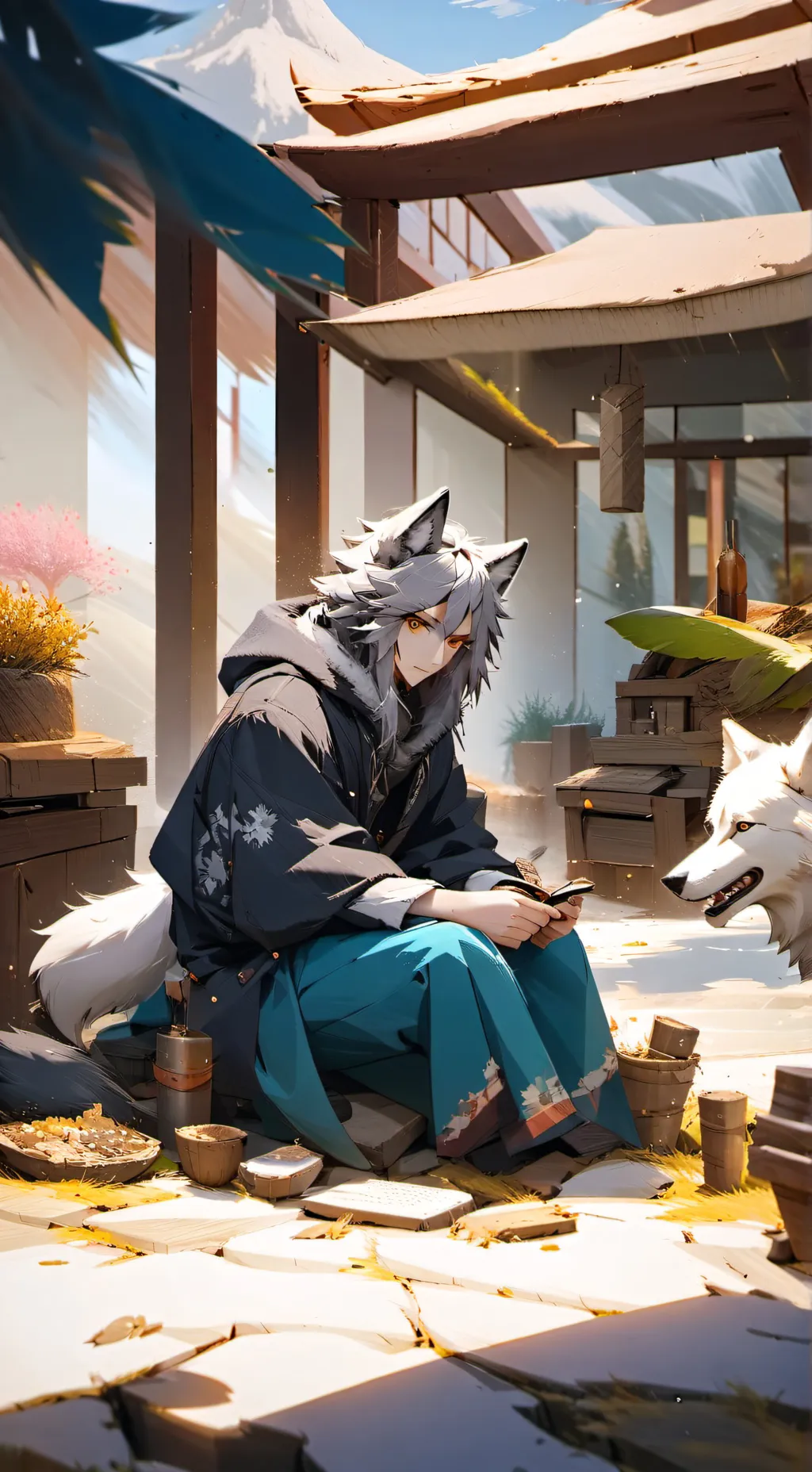 ai character: Evil wolf  background