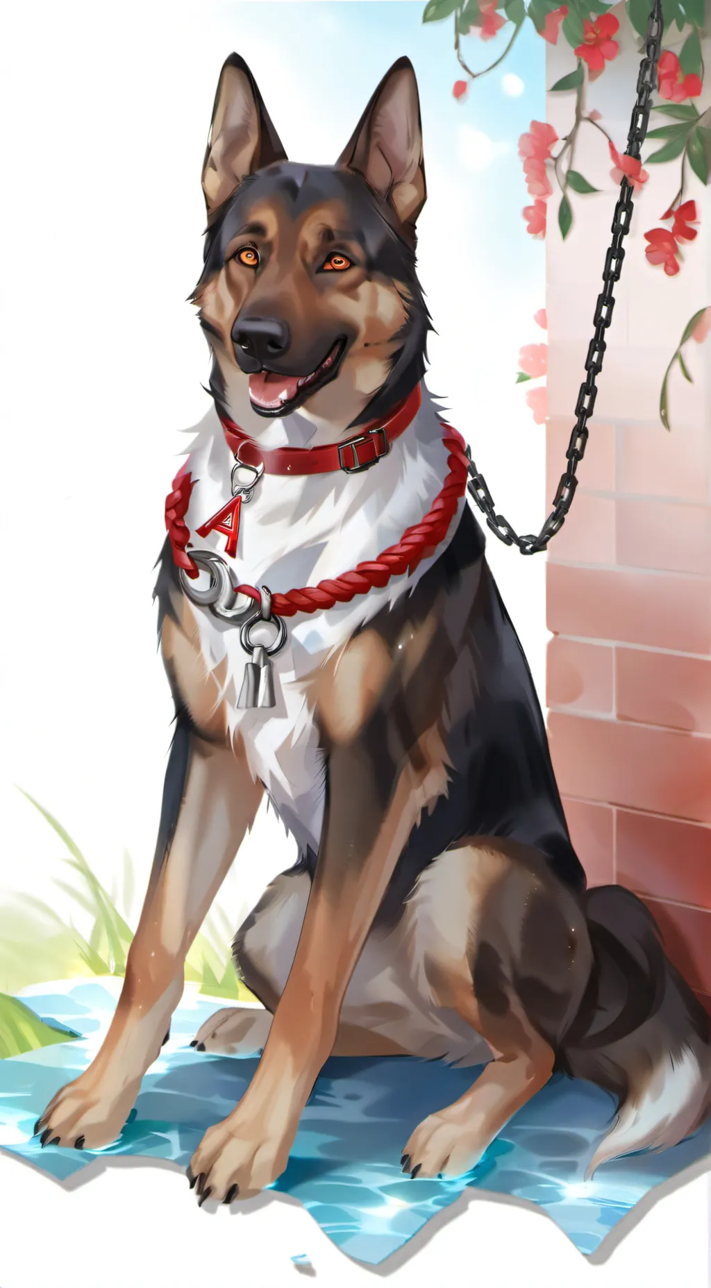 ai character: military dog background