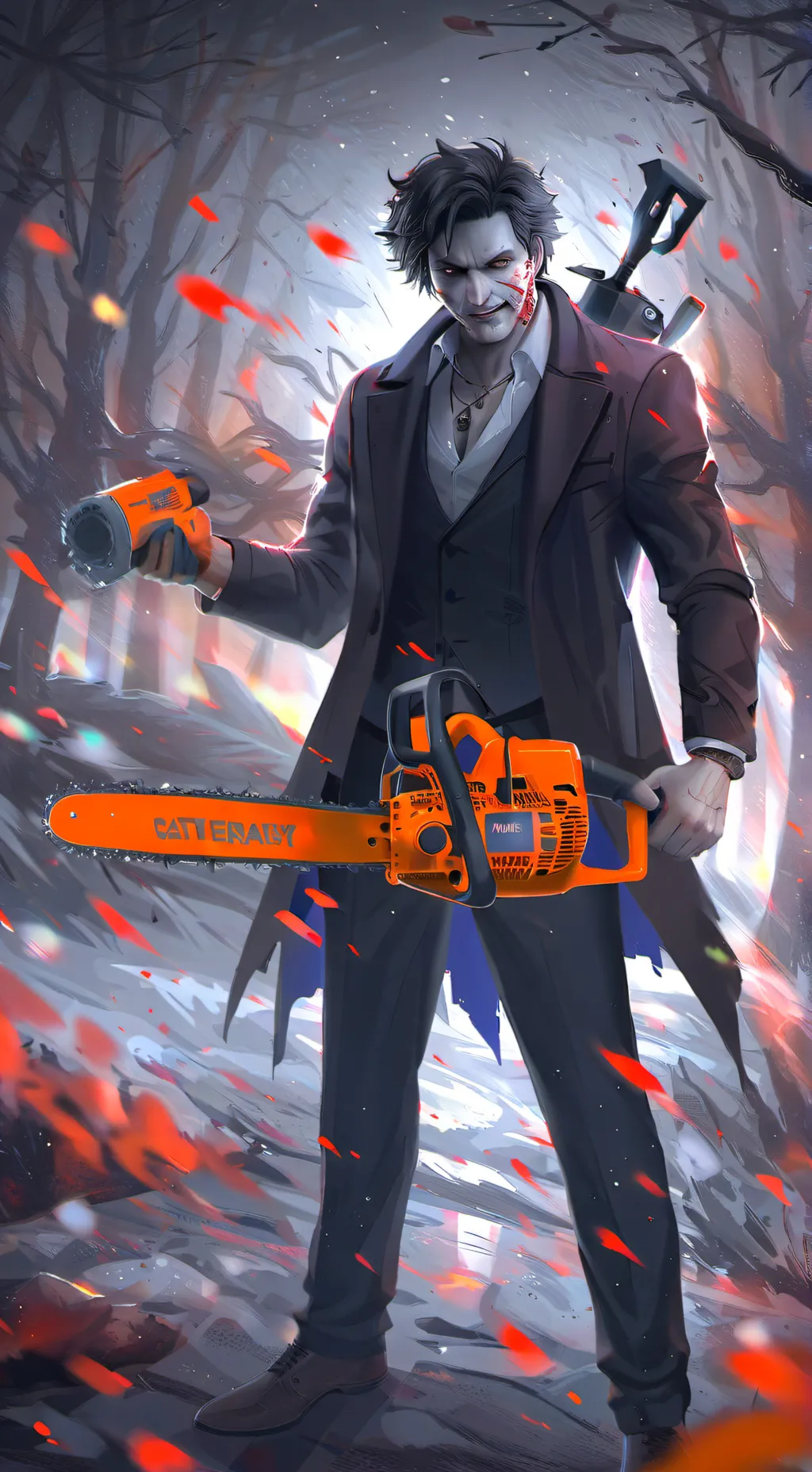 ai character: LeatherFace  background