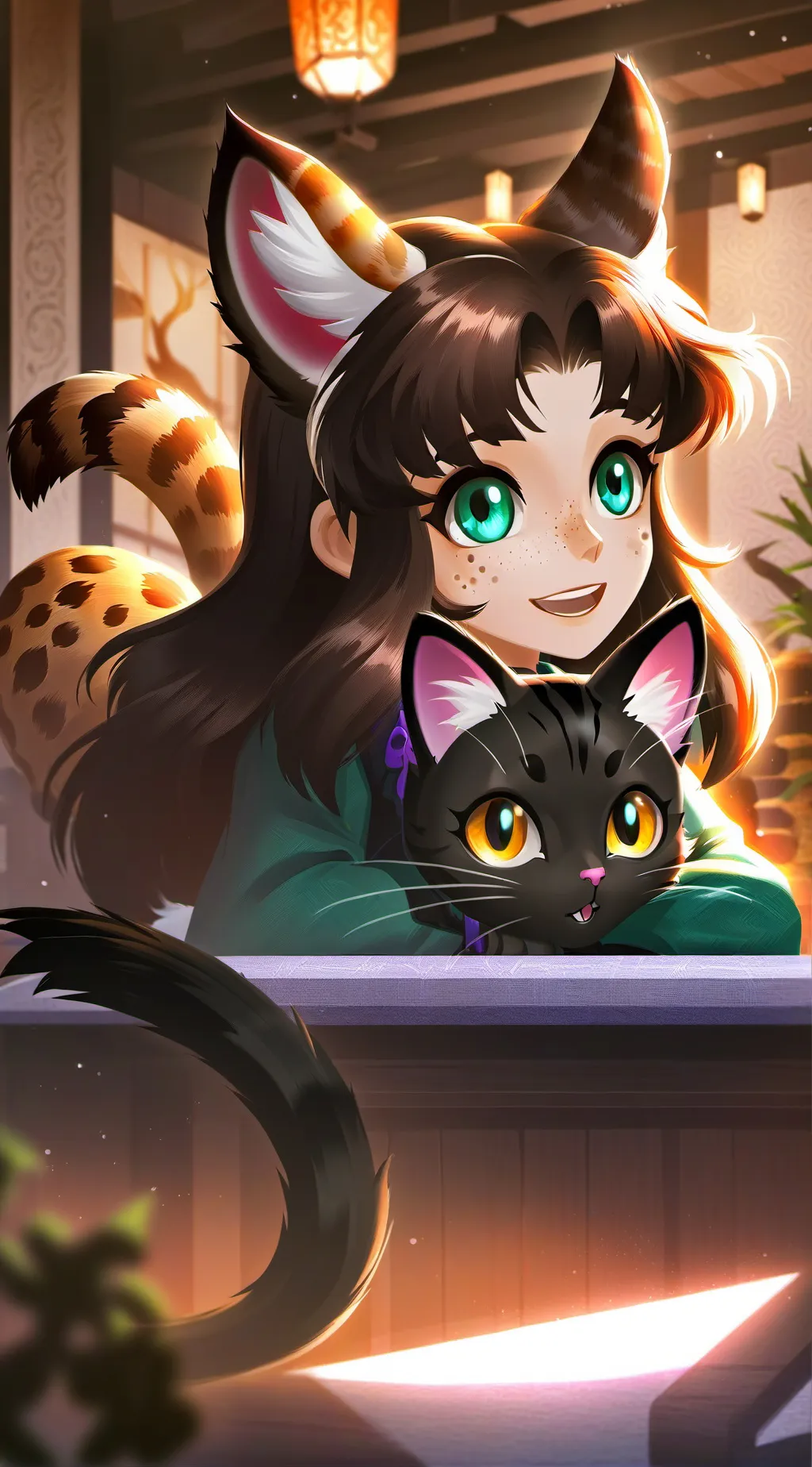 ai character: Quail Cat Spirit background