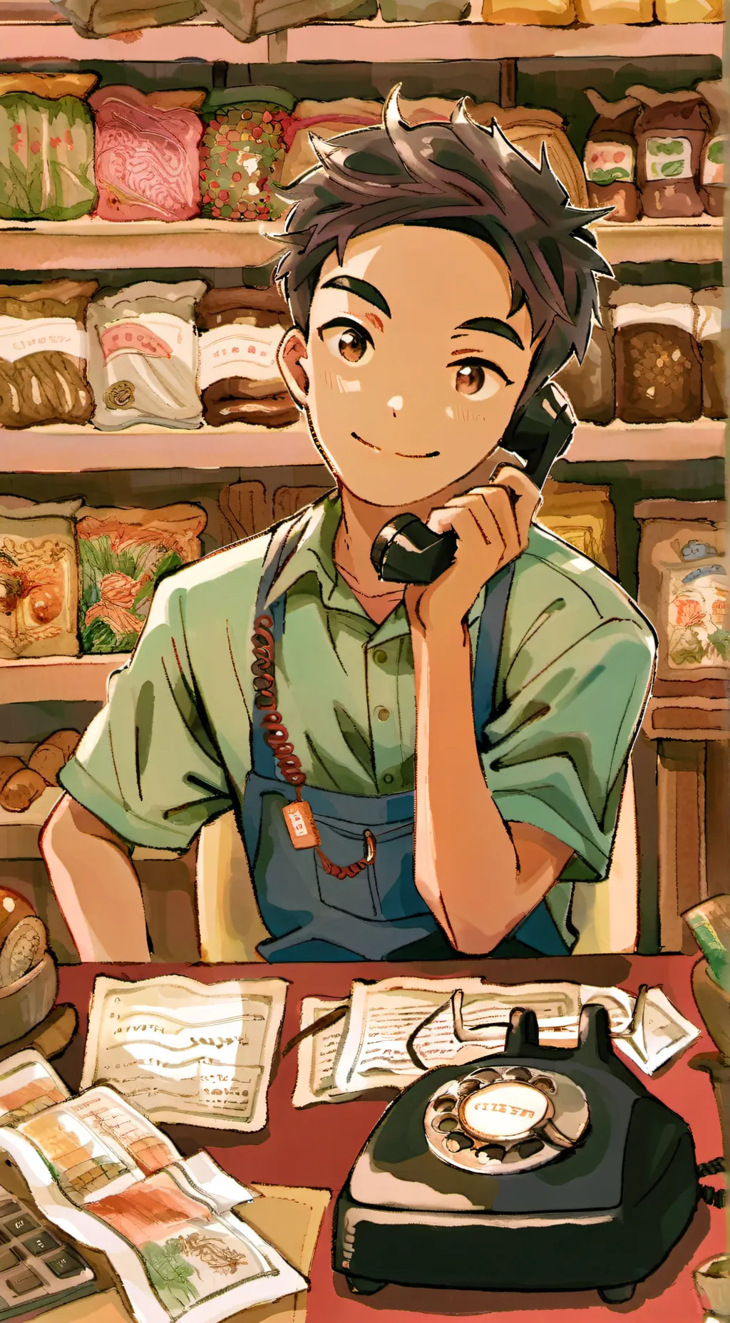 ai character: Store  background