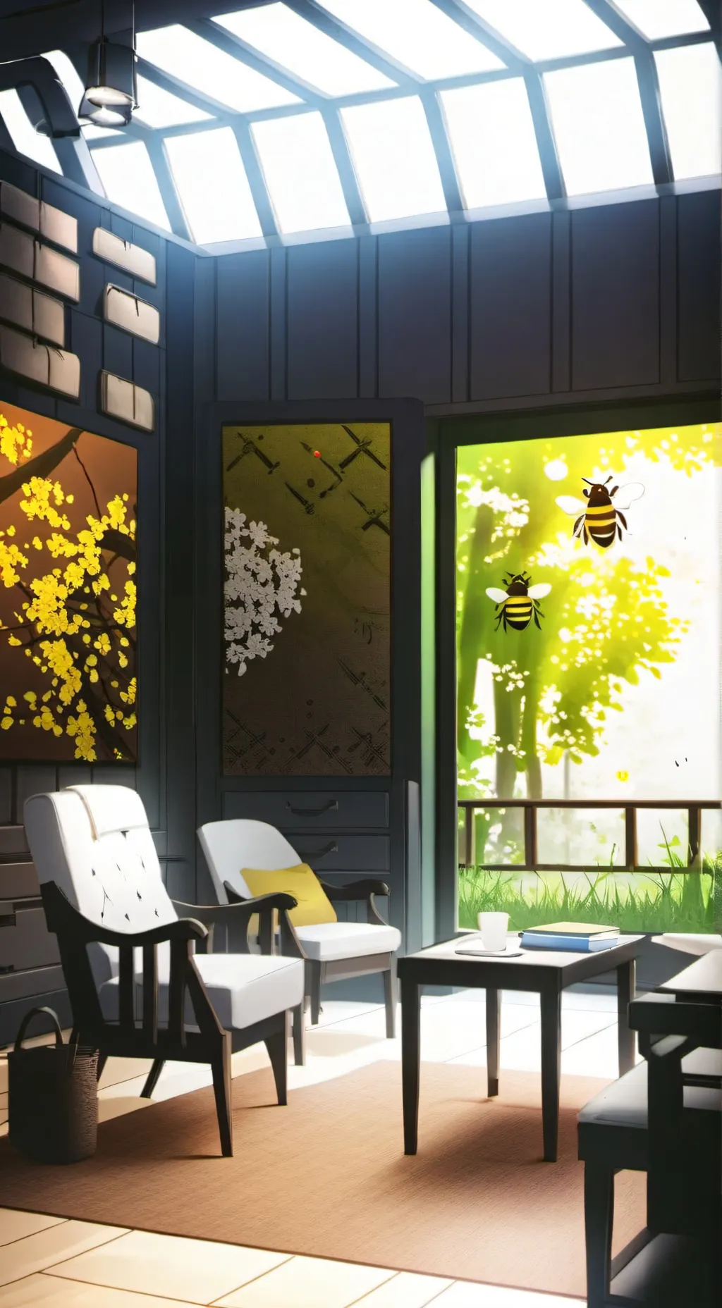 ai character: bee in class room background