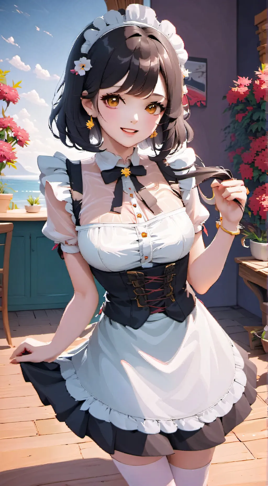 ai character: cute maid background