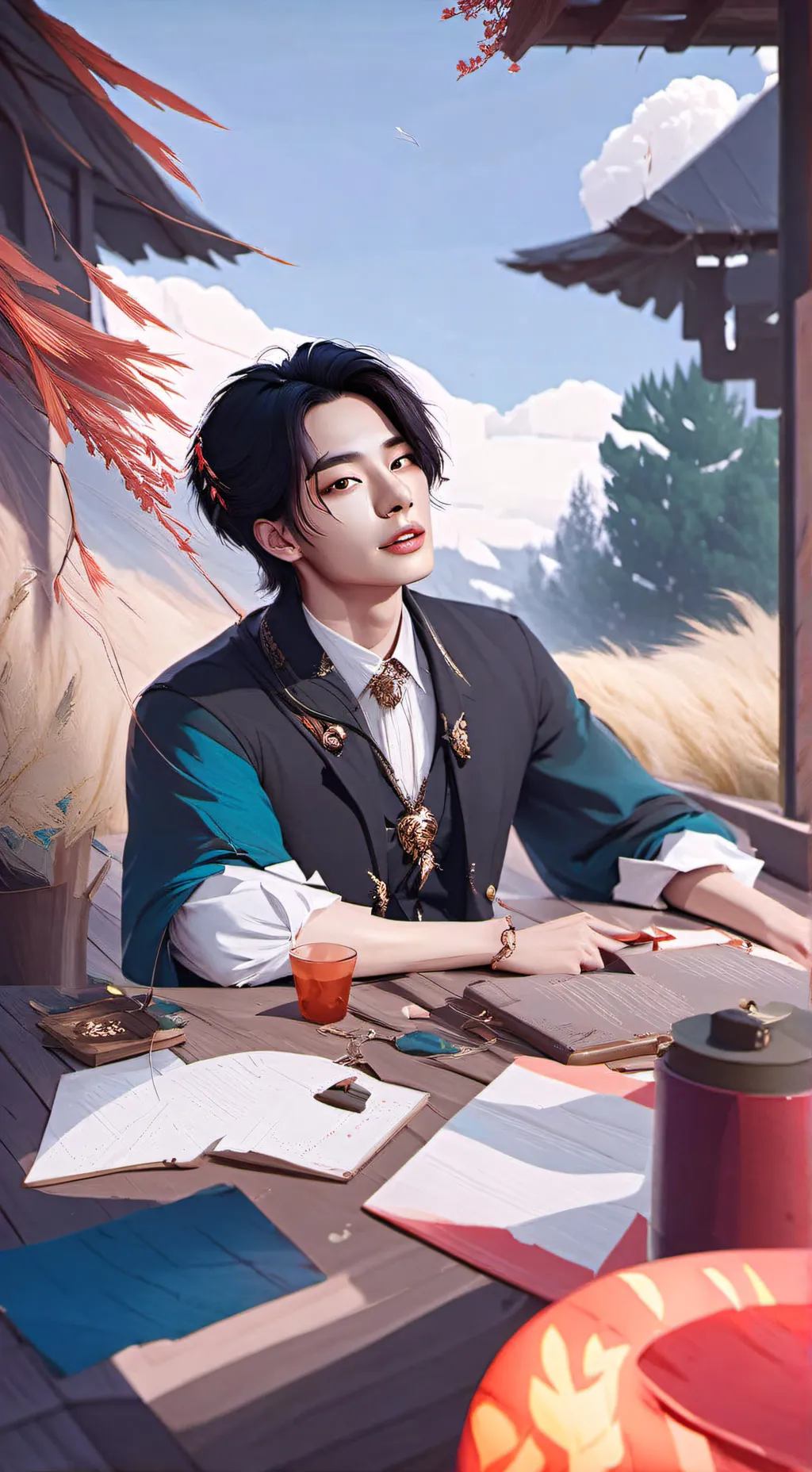 ai character: hyunjin ( ⊃🌹⊂ ) background