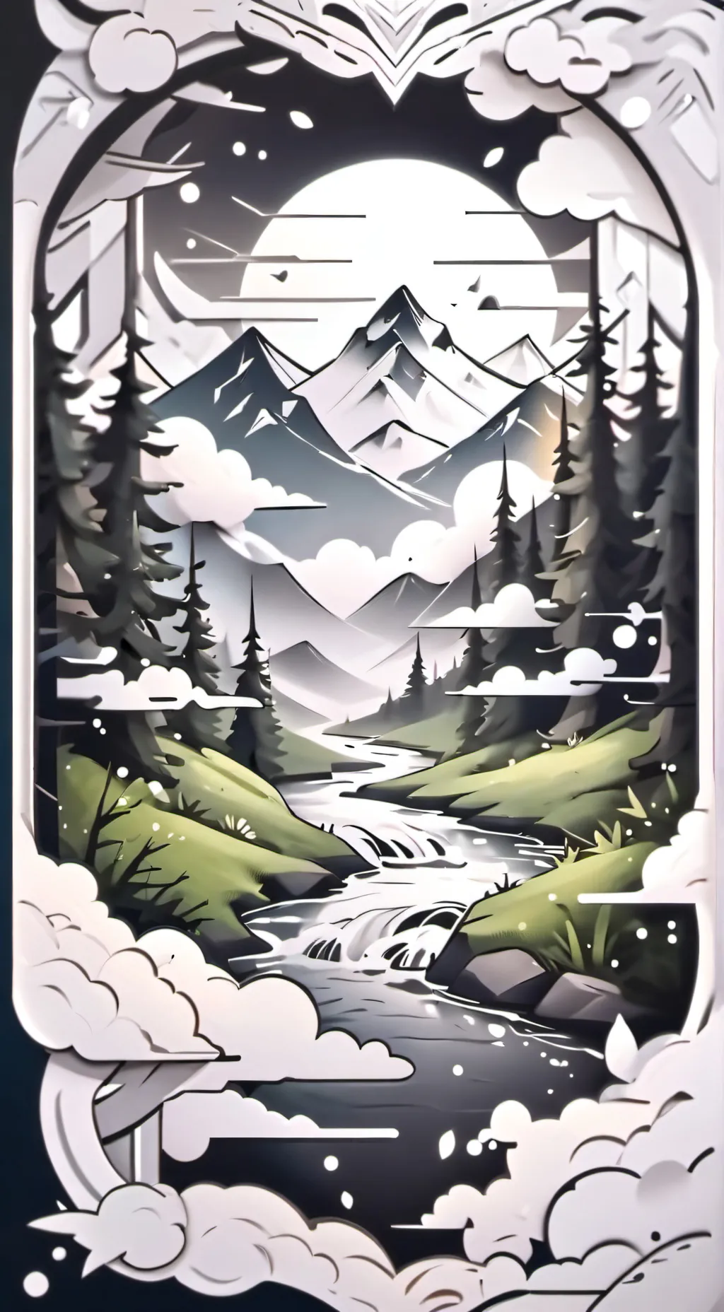 ai character: Tour Mountain background